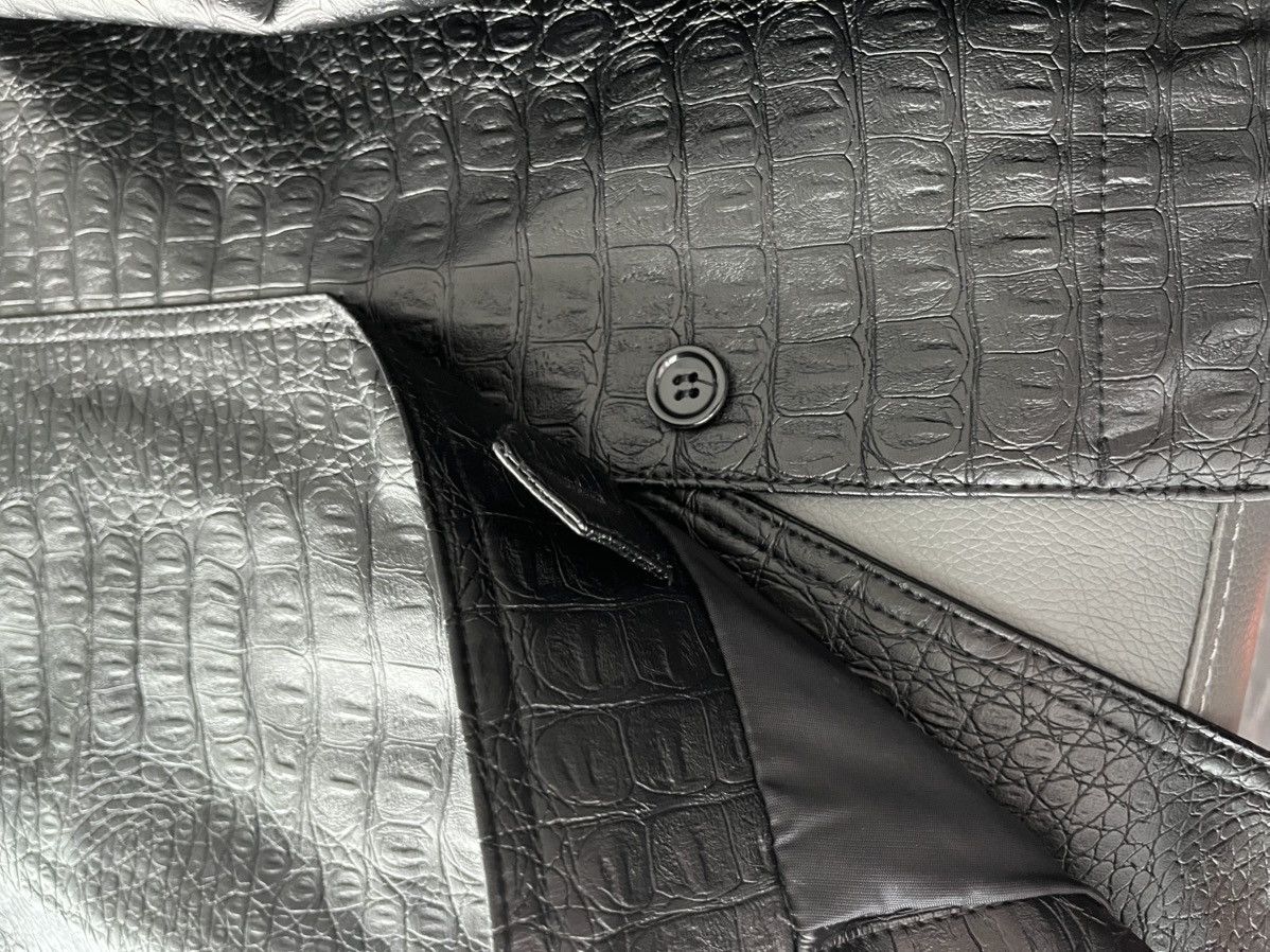 Soulland Super Rare Brand New Croc Embossed Leather Blazer Jacket Size US XL / EU 56 / 4 - 14 Thumbnail