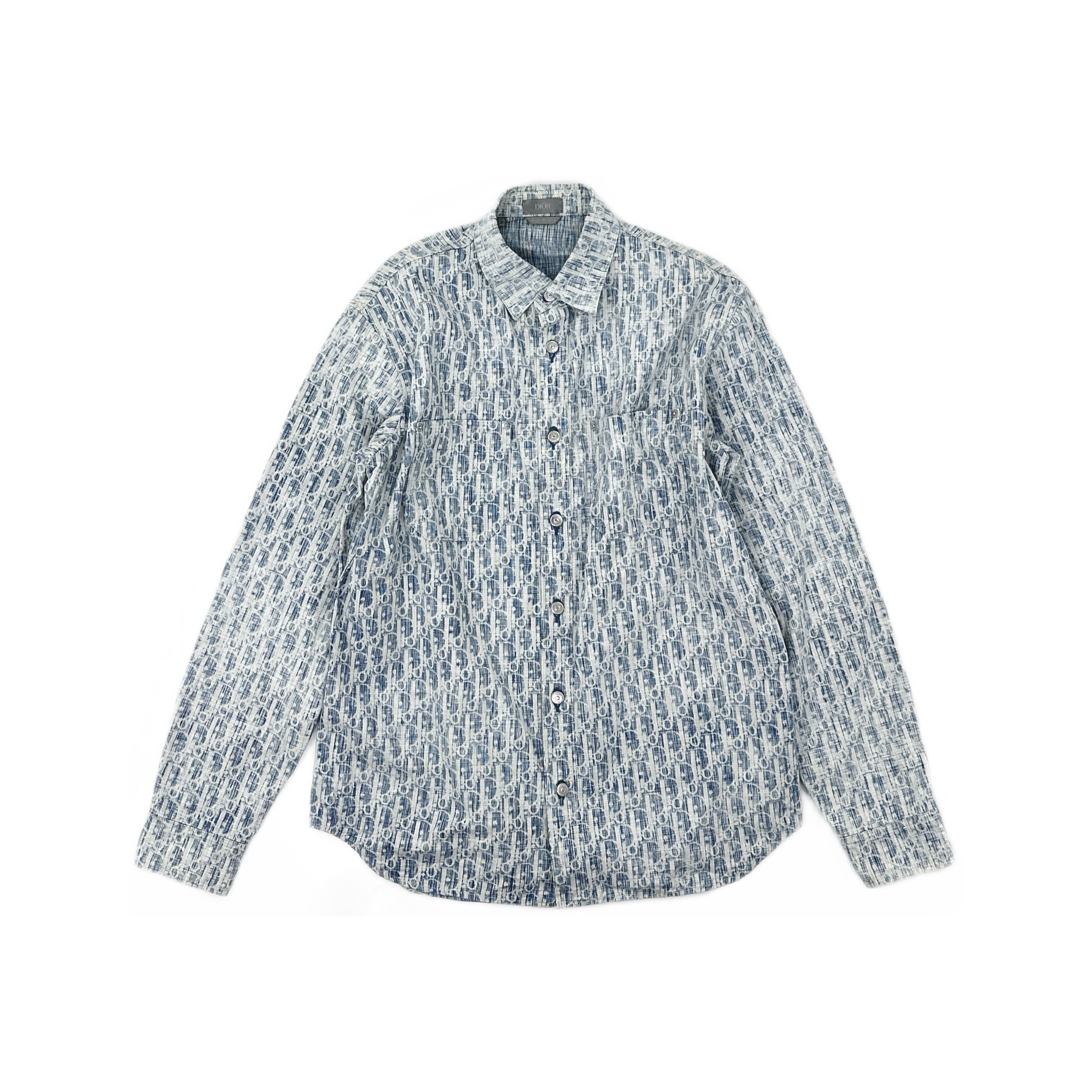 Dior Dior Oblique Kasuri Long Sleeve Shirt US S Size US S / EU 44-46 / 1 - 1 Thumbnail