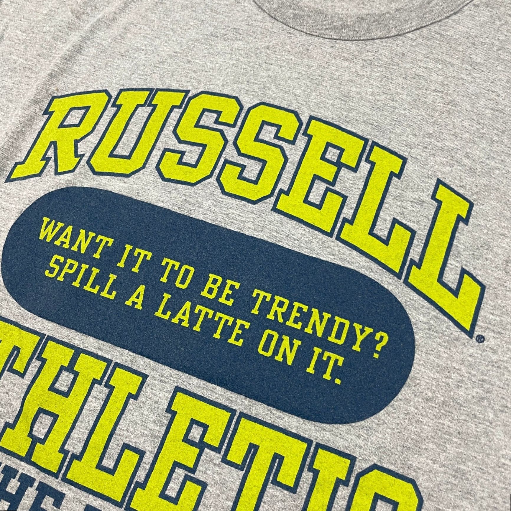 Russell Athletic VINTAGE Russell Athletic Tshirt Adult XL Gray Workout Nublend Latte Men's Size US XL / EU 56 / 4 - 5 Thumbnail