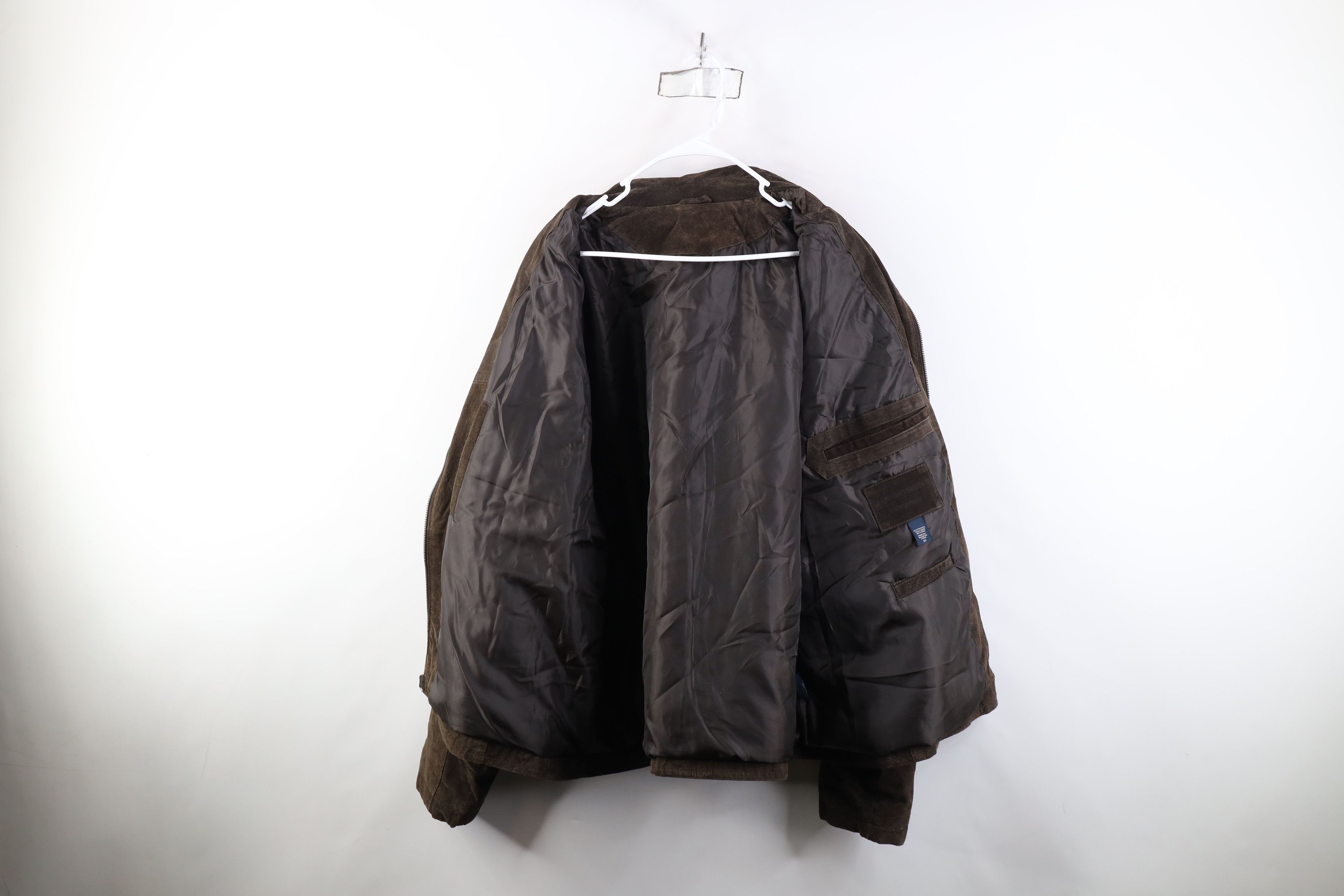 Vintage Vintage 90s Streetwear Suede Leather Bomber Jacket Brown Size US XXL / EU 58 / 5 - 10 Thumbnail