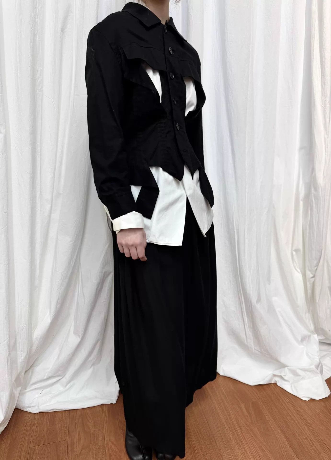 Yohji Yamamoto Yohji Yamamoto Cutout Waist Cotton Suit 3 New With Tags Size L / US 10 / IT 46 - 2 Thumbnail