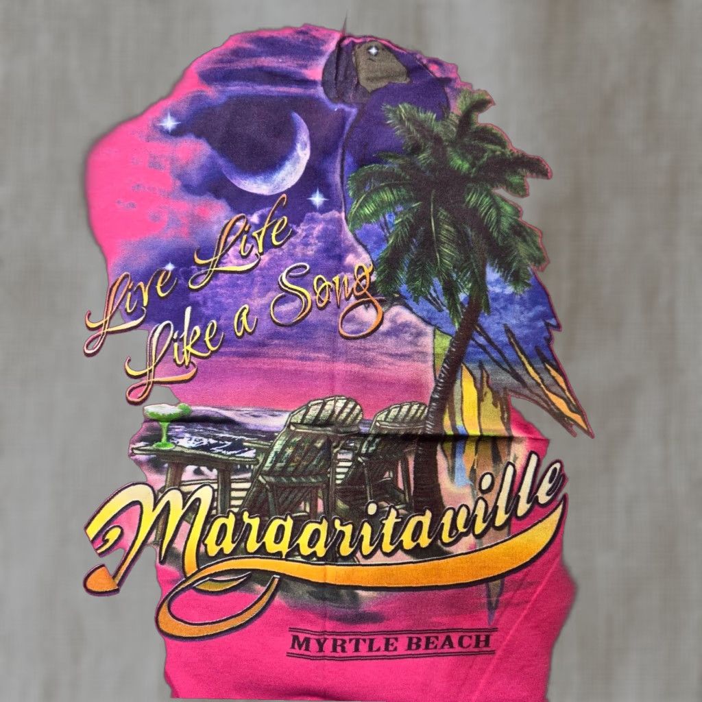 Vintage Margaritaville T-Shirt Adult Men's M Medium Pink Myrtle Beach South Carolina SC Size US M / EU 48-50 / 2 - 1 Thumbnail