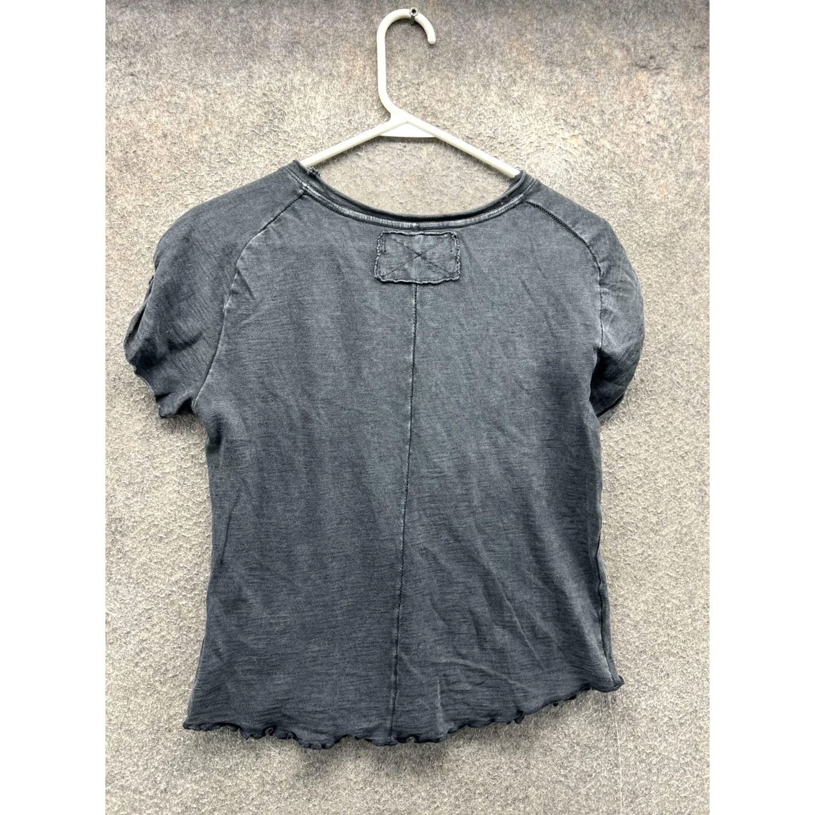 Free People We The Free Shirt Women Large Gray Scoop Neck Short Sleeve Cropped Jersey Size L / US 10 / IT 46 - 5 Thumbnail