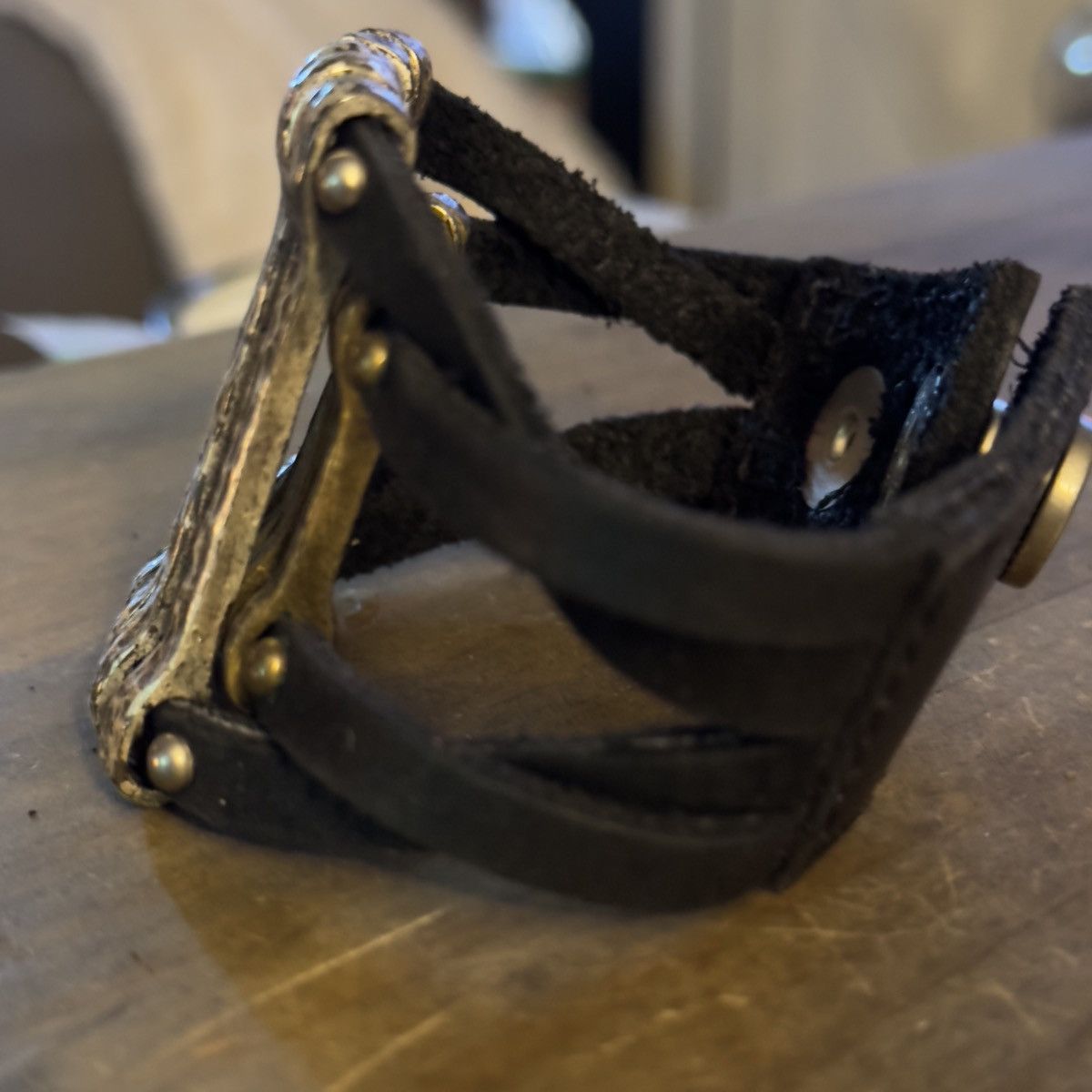 Other Leatherock hammered link wide leather bracelet Size ONE SIZE - 9 Thumbnail