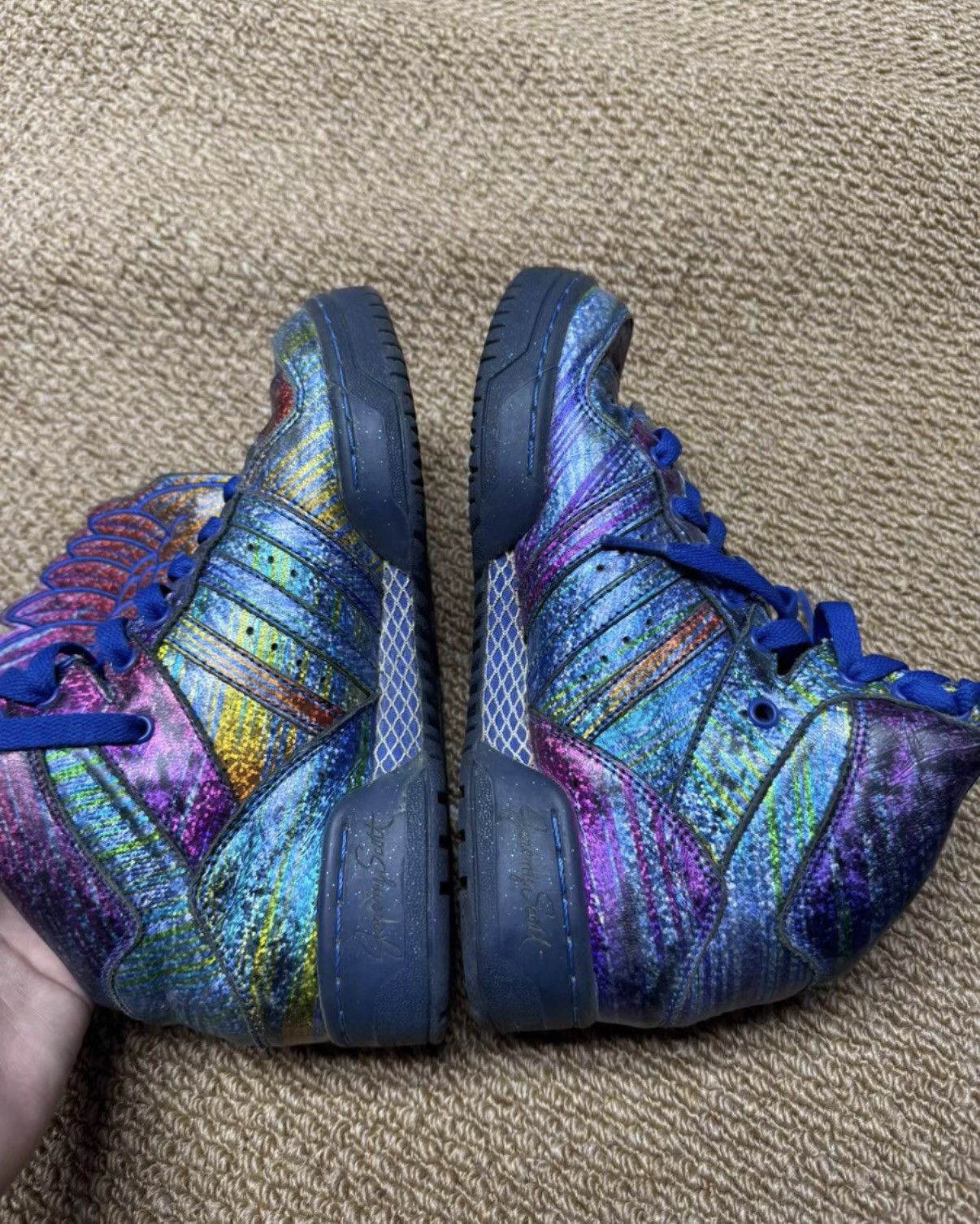 Adidas Adidas Jeremy Scott JS Wings Rainbow Iridescent Sneakers K37 Size US 6.5 / IT 36.5 - 4 Thumbnail