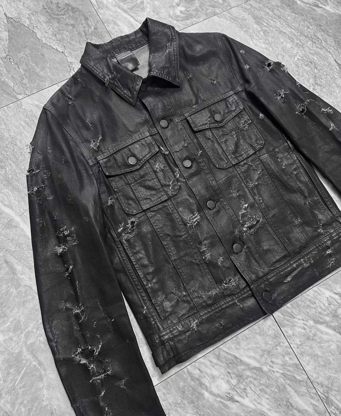 Dior Waxed Ripped Denim Jacket. Size US S / EU 44-46 / 1 - 6 Thumbnail