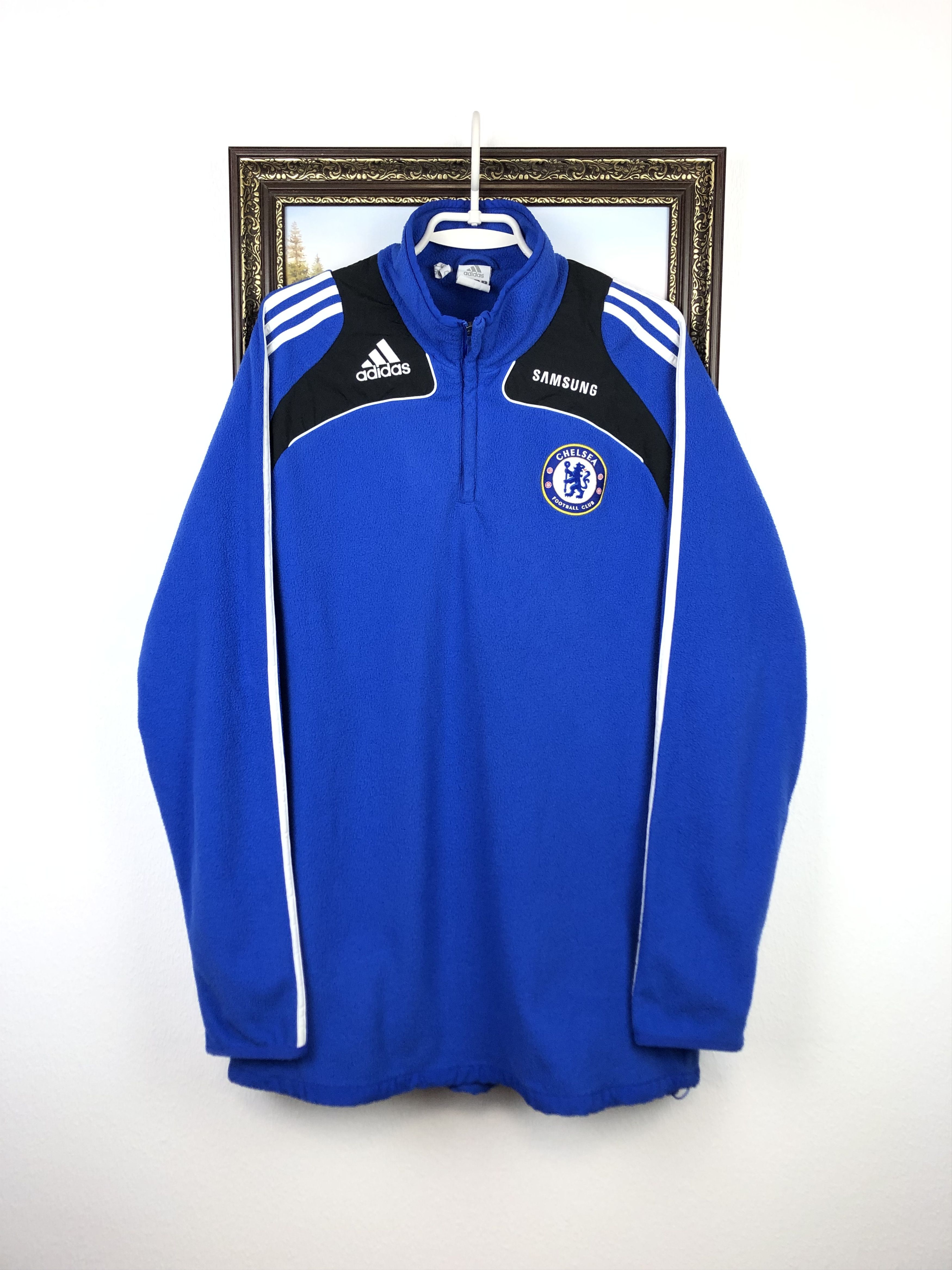 Vintage Adidas Chelsea Football Fleece Jacket Soccer Track