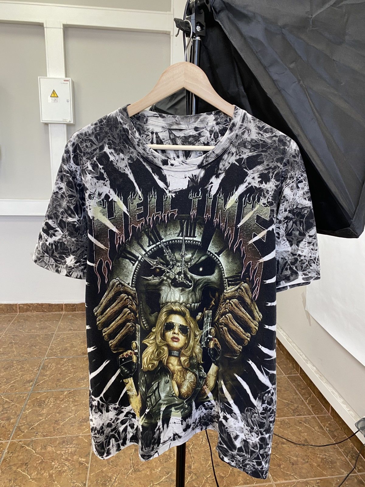 Affliction 💀 Vintage 90s Skull Sexy Girl Hell Time DeathT-Shirt Rare Size US L / EU 52-54 / 3 - 1 Thumbnail