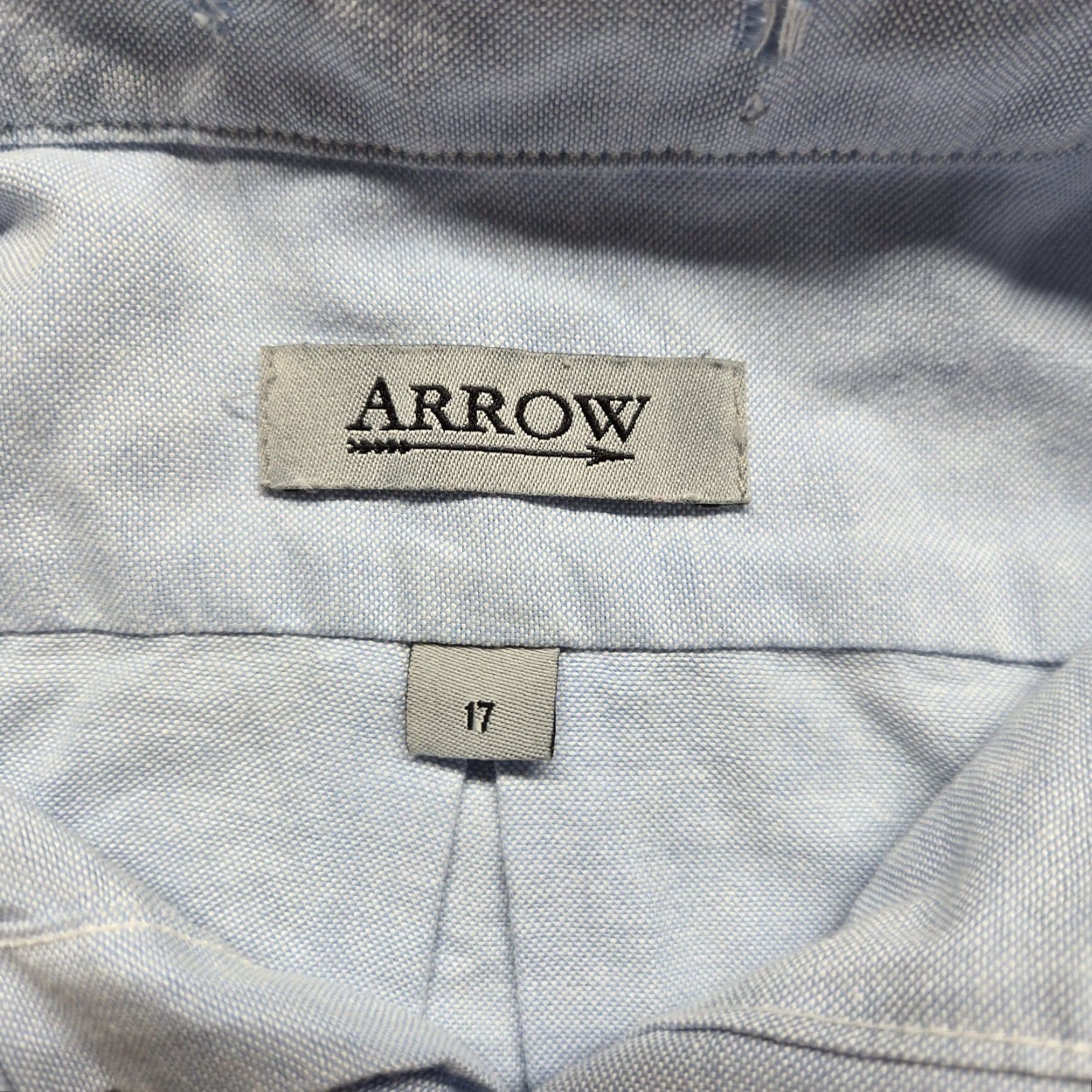 Arrow Arrow Shirt Blue Adult Mens Size 17 Short Sleeve Button-Down Pocket Solid Dress Shirt 90s Business Casual Size US XL / EU 56 / 4 - 3 Thumbnail