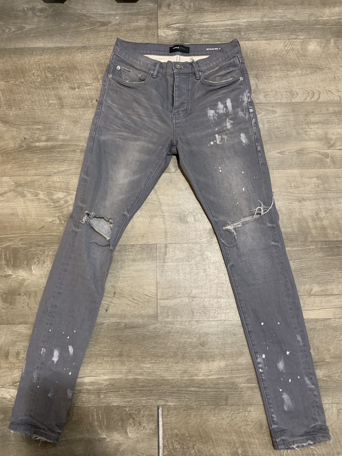 Purple Brand Purple Brand Jeans (Gray+paint splashes) Size US 28 / EU 44 - 3 Thumbnail