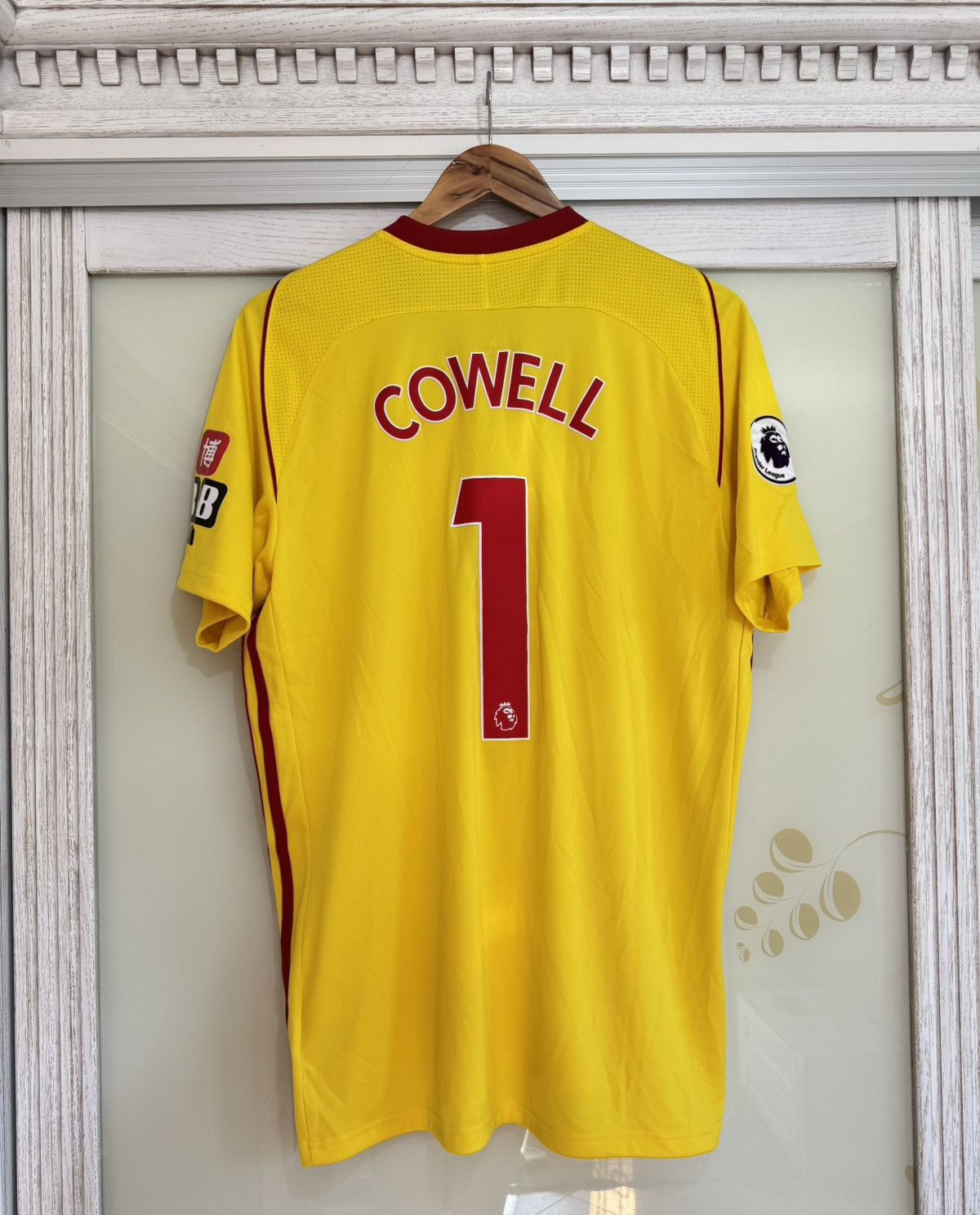 Adidas Cowell #1 Watford 2017-2018 Home Soccer Jersey Football Kit Size US L / EU 52-54 / 3 - 1 Thumbnail