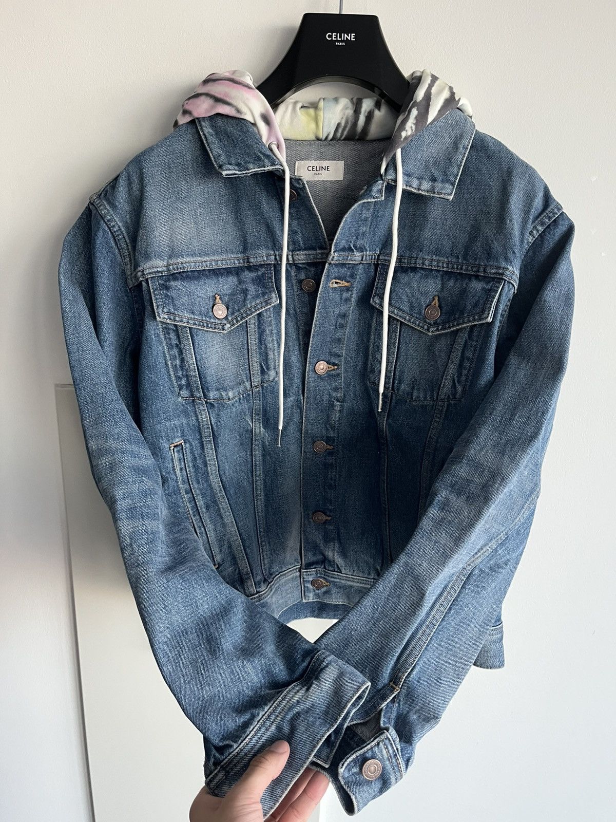Celine × Hedi Slimane Super Runway Brand New Celine Hedi Slimane Denim Logo Jacket Size US L / EU 52-54 / 3 - 17 Thumbnail