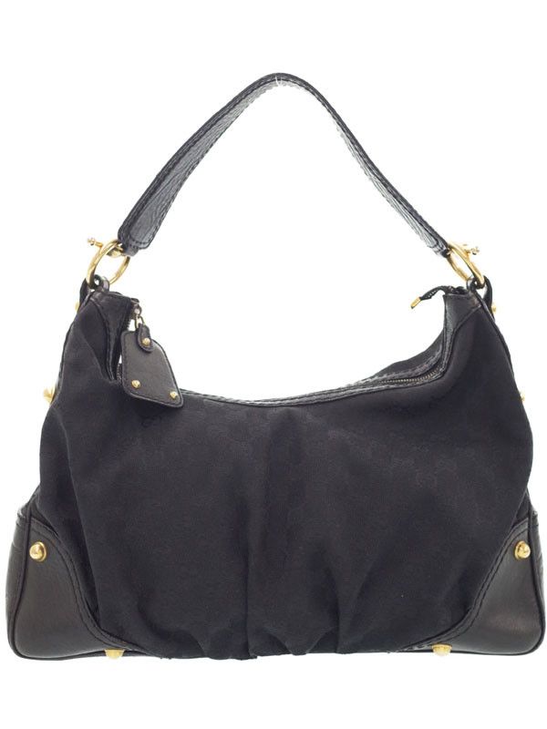 image of Gucci GG Canvas Semi-Shoulder Bag Black, Women's