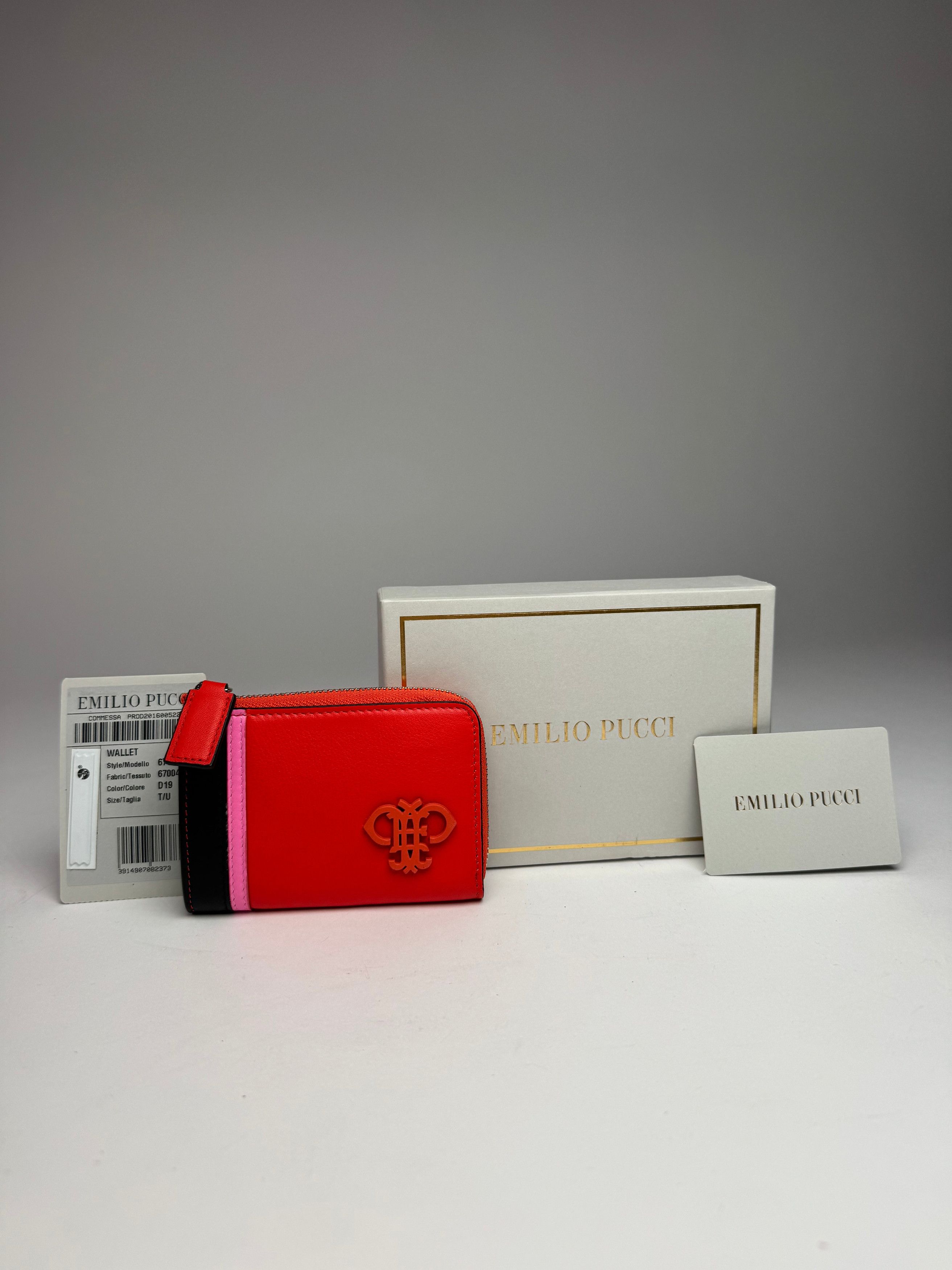 Emilio Pucci Vintage Leather Card Holder Red Black Pink Size ONE SIZE - 1 Thumbnail