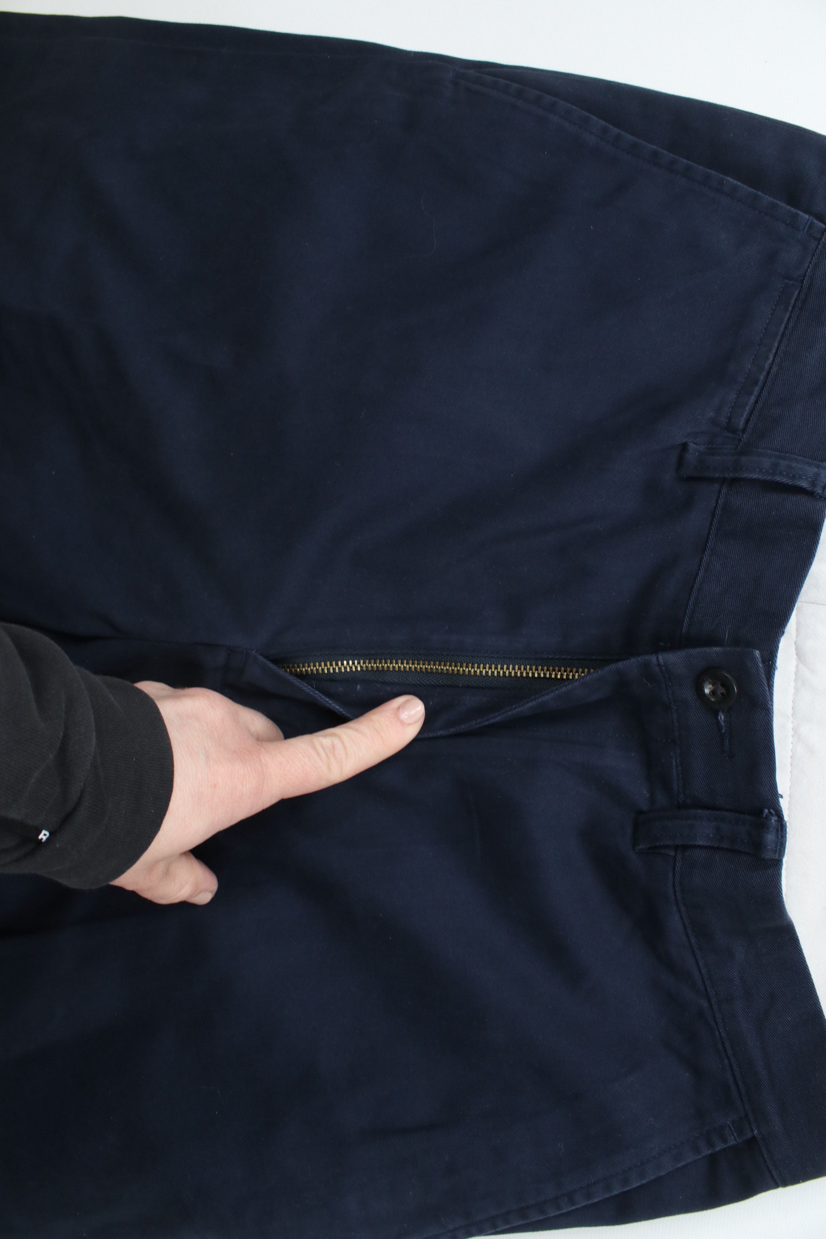 Vintage 90s Ralph Lauren Leg Chino Pants Blue Cotton