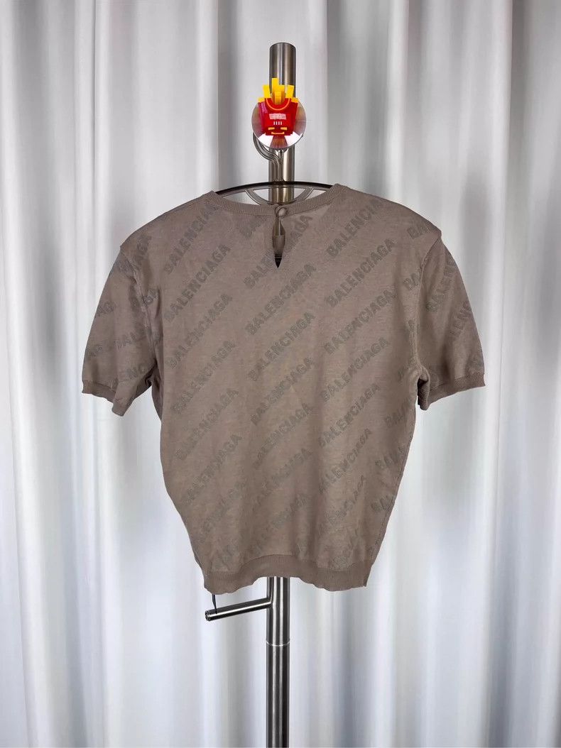 Balenciaga Full printed logo barrage knitted short sleeve