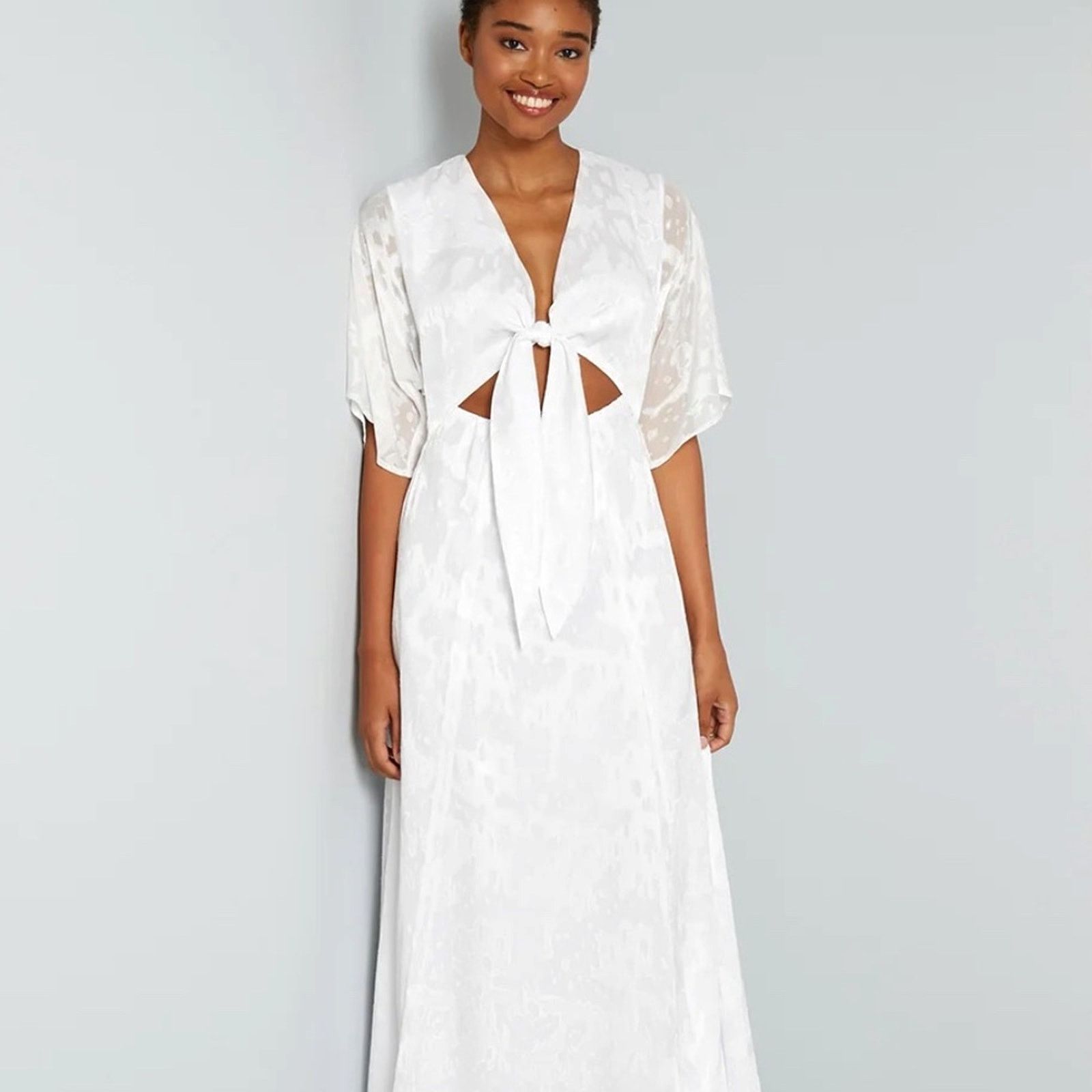 Hutch Hutch Love in the Abstract Maxi Dress White 10 Size L / US 10 / IT 46 - 3 Thumbnail