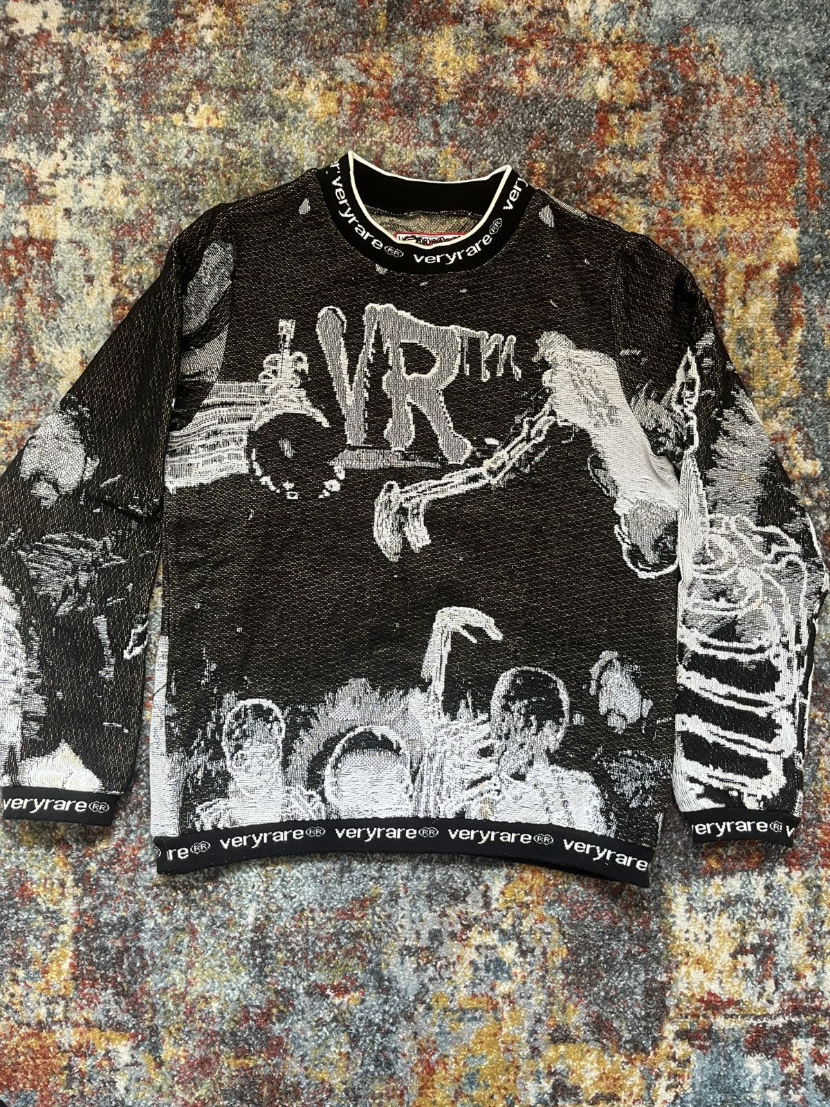 Other VERYRARE™ "Die Lit" Jacquard Crewneck woven sweater Rap Size US XL / EU 56 / 4 - 1 Thumbnail