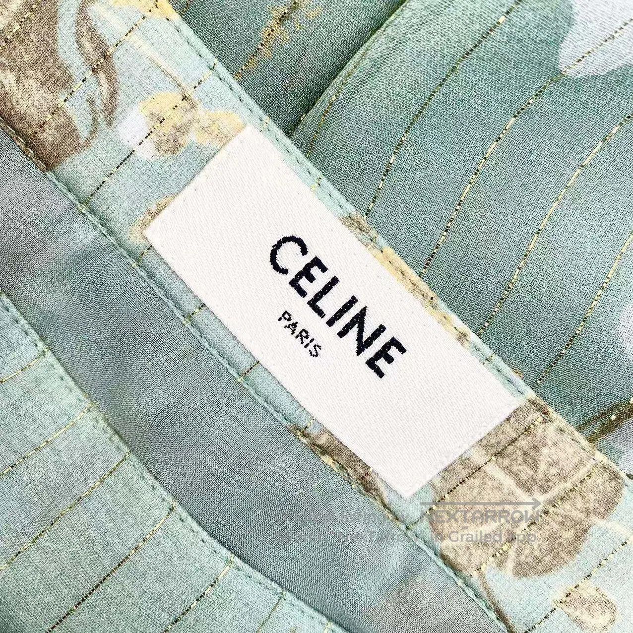 Celine Celine Gold silk print long skirt| Size 25" / US 0 / IT 36 - 4 Thumbnail