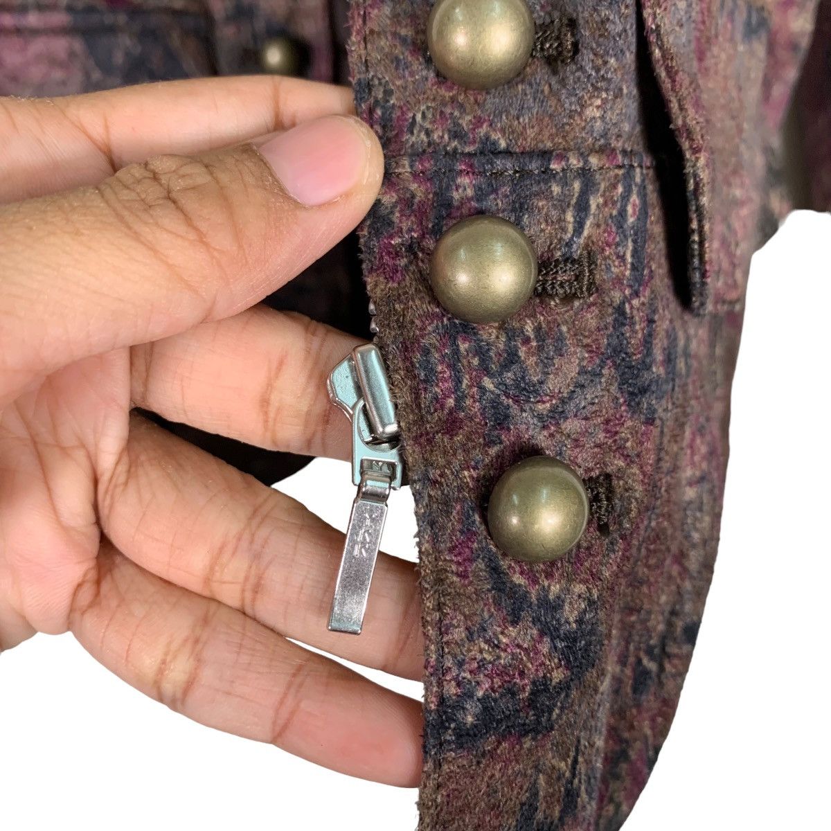 Japanese Brand MASQUERADE Fullprint Studded Zipper Jacket #0107-C6 Size S / US 4 / IT 40 - 15 Thumbnail