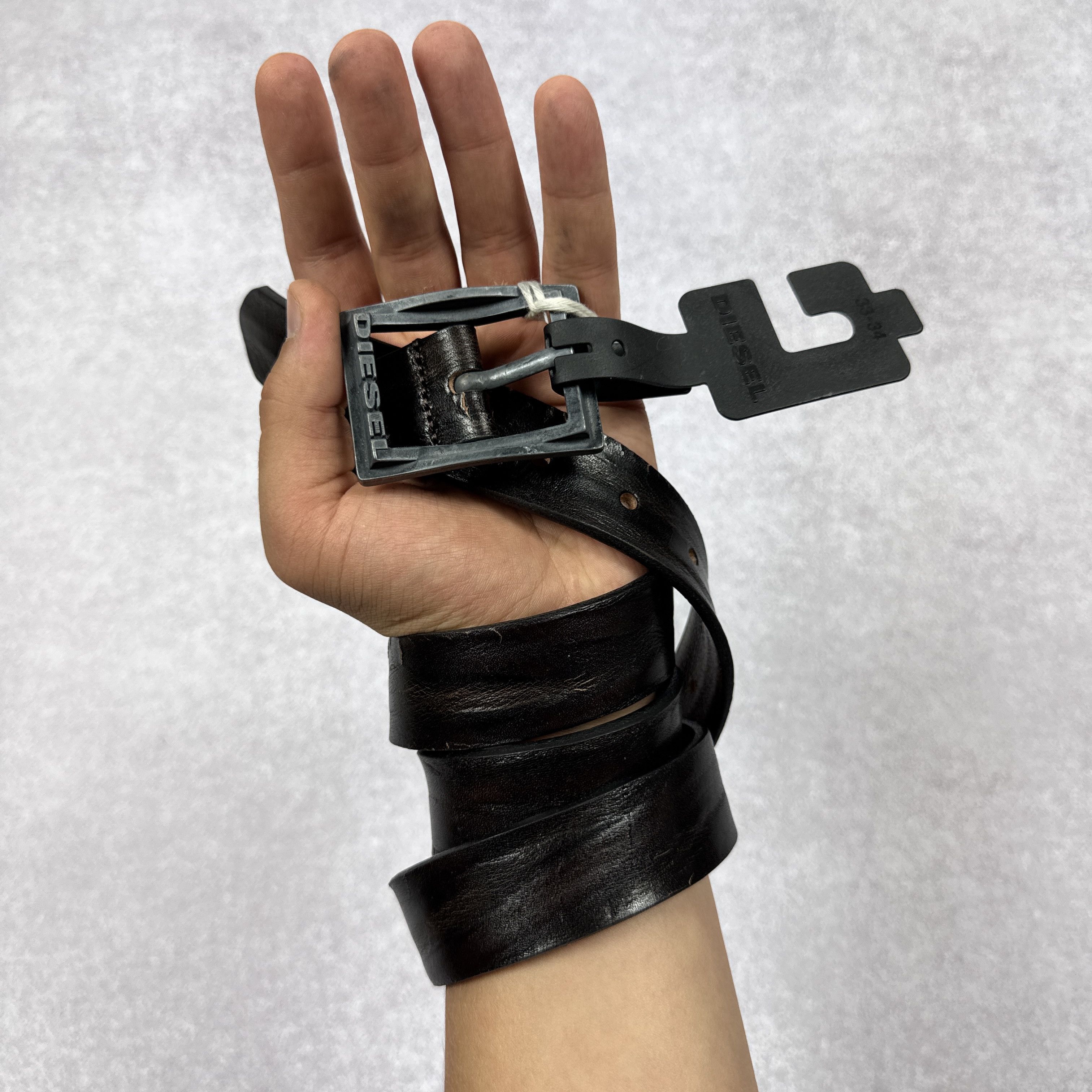 Diesel × Leather NEW DIESEL BINSIGNE GURTEL BROWN LEATHER BELT SIZE 100cm/40 Size 40 - 1 Thumbnail