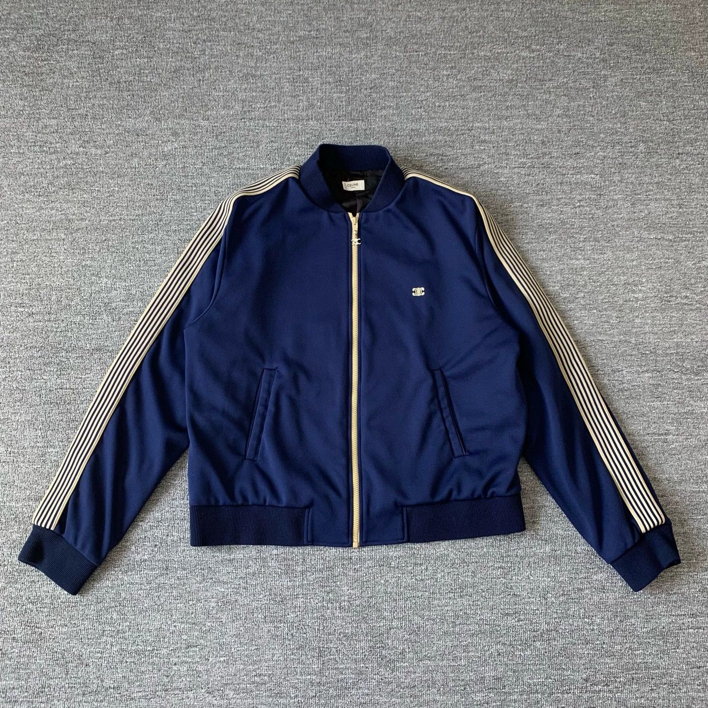 Celine Celine Navy Blue Logo Webbing Jacket Size XXL / US 16-18 / IT 52-54 - 1 Thumbnail