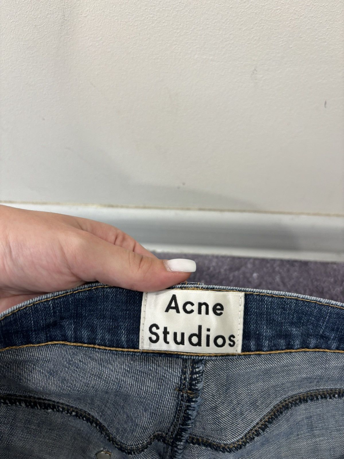 Acne Studios Acne Studios Max Prince Faded Blue Slim Straight Denim Jeans Size US 31 - 7 Thumbnail