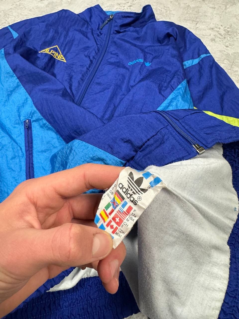 Adidas Vintage 90's Adidas ALPINA Full Tracksuit Nylon Blue Size US M / EU 48-50 / 2 - 11 Thumbnail