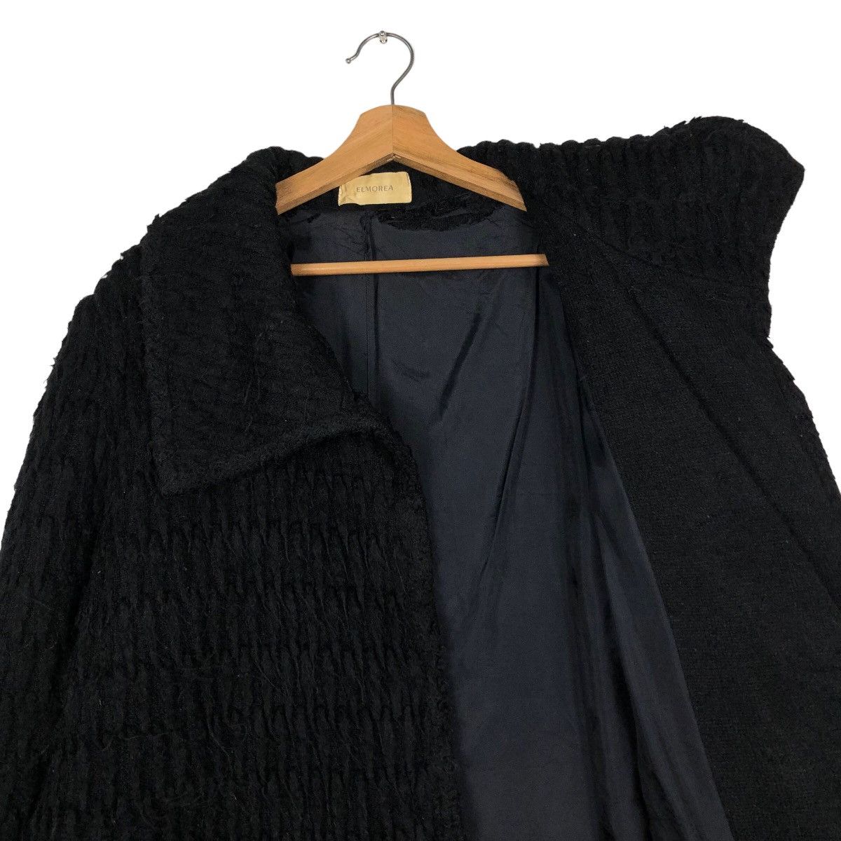 Issey Miyake 🔥Rich Black- Vintage Wool Jacket Button Elmorea Japan Made Size US L / EU 52-54 / 3 - 12 Thumbnail