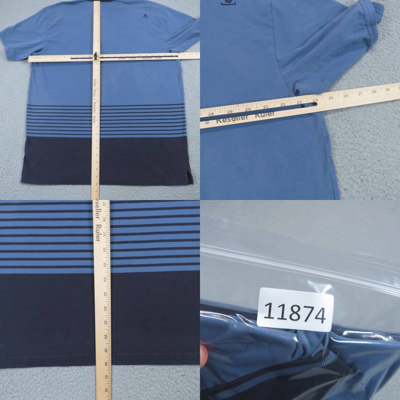 Vintage Radmor Golf Polo Mens XXL Blue Striped Ombre Pima Cotton Logo Size US XXL / EU 58 / 5 - 9 Thumbnail
