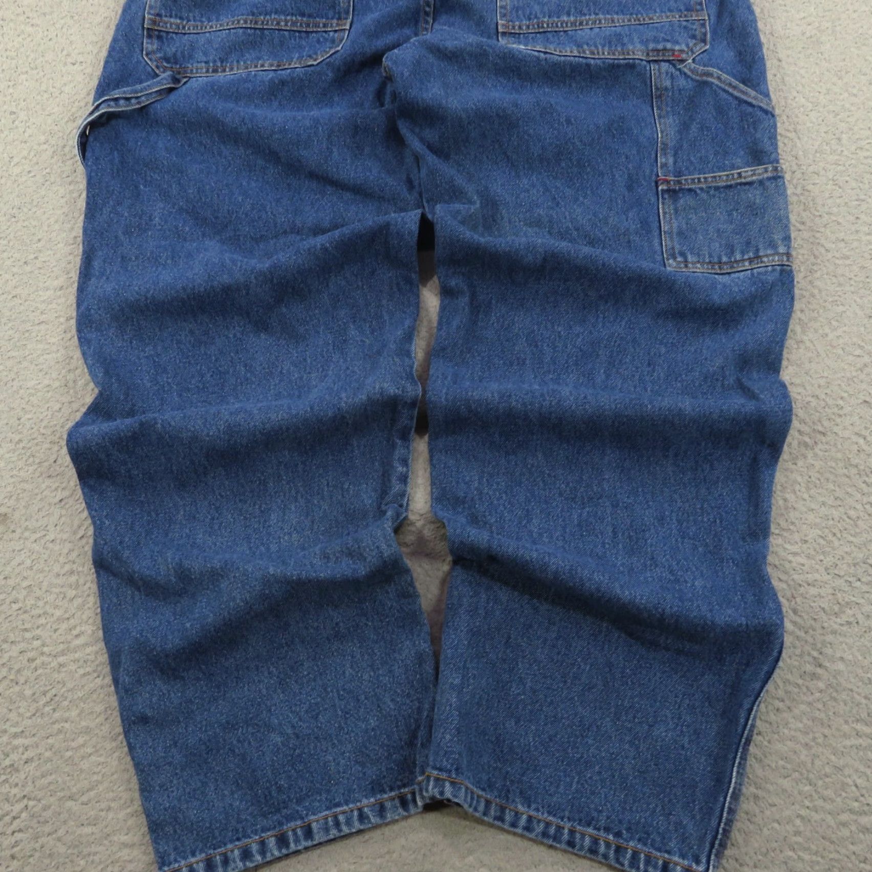 Denime VINTAGE NOBU Jeans Baggy Wide-Leg 36 Men Blue Denim 90s Grunge Skater Hip Hop Carpenter 5-Pocket Relaxed High Rise Regular Inseam 34"} Size US 36 / EU 52 - 3 Thumbnail