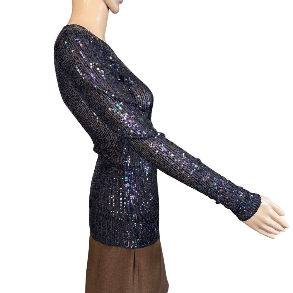 Free People Free People Gold Rush Long Sleeve Sequins Black Combo Top S Size XS / US 0-2 / IT 36-38 - 4 Thumbnail