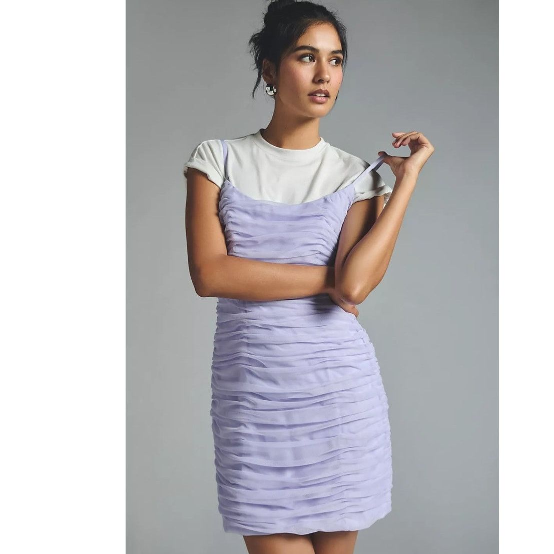 Anthropologie New Anthropologie Hutch Ruched Tulle Dress $198 Sz 6 Mini Size M / US 6-8 / IT 42-44 - 3 Thumbnail