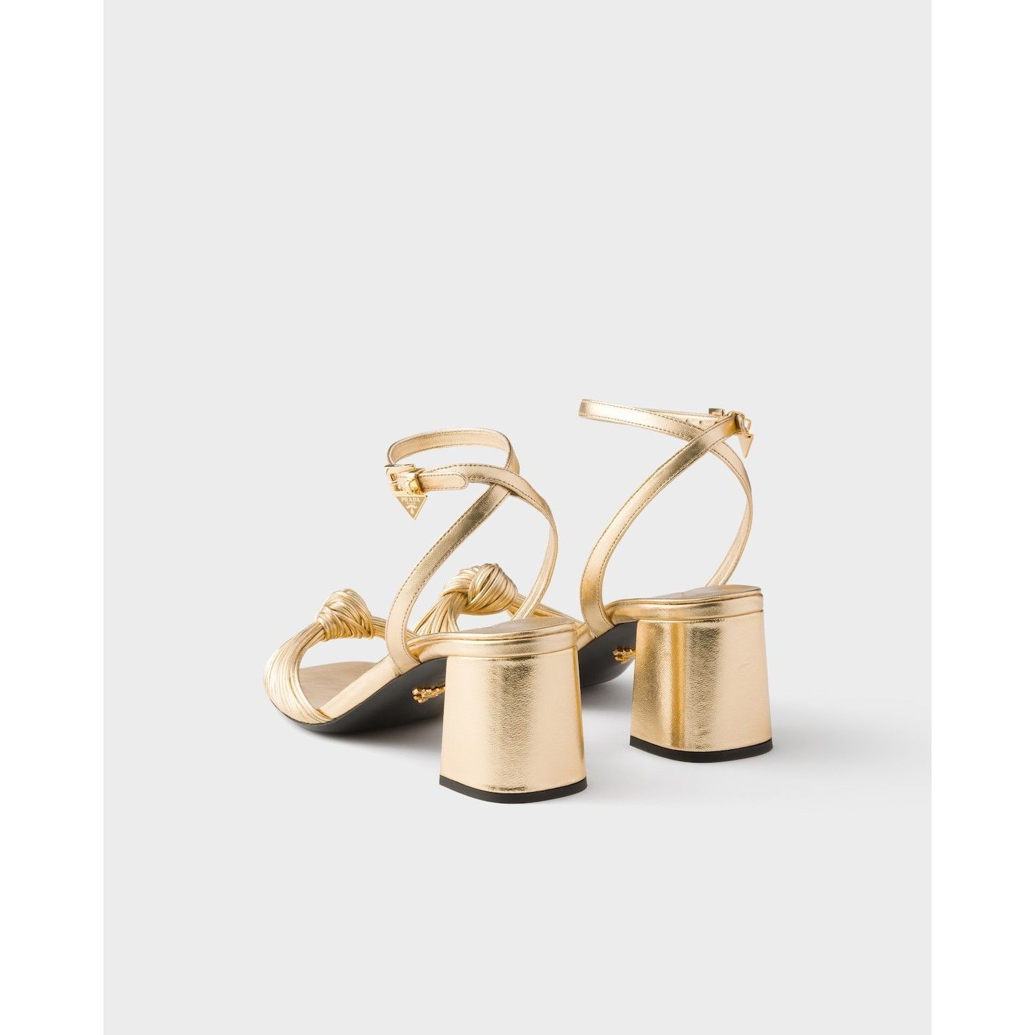 Prada PRADA $1470 Platinum Mordore Leather Sandals New & Authentic Size US 7.5 / IT 37.5 - 5 Thumbnail