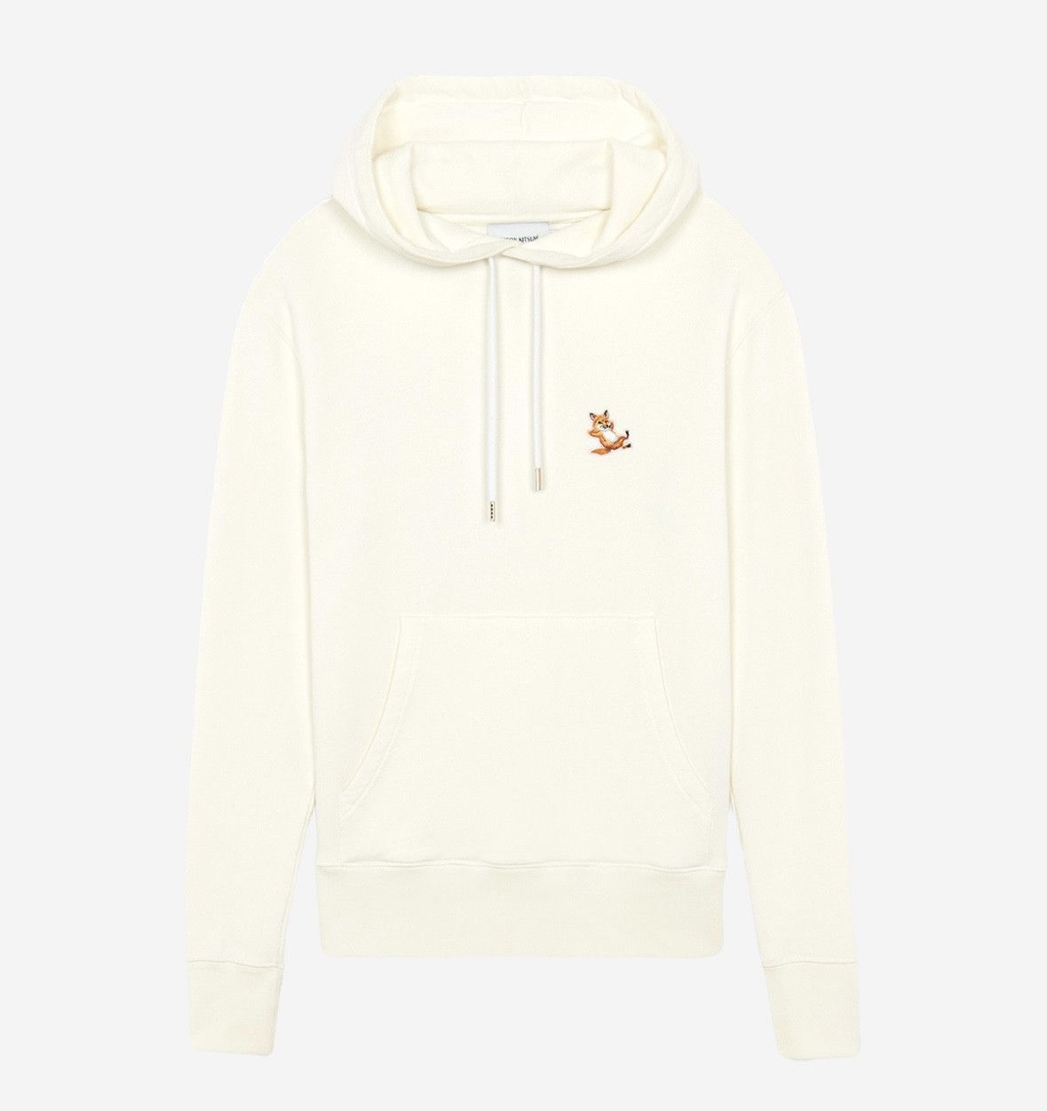 image of Maison Kitsune Chillax Fox Patch Classic Hoodie - New With Tags in Ecru, Men's (Size Small)