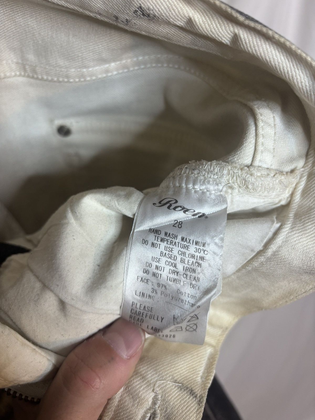 Roen Roen Japanese Label Waxed & Hand-Distressed Denim – Size S/M Size US 28 / EU 44 - 6 Thumbnail