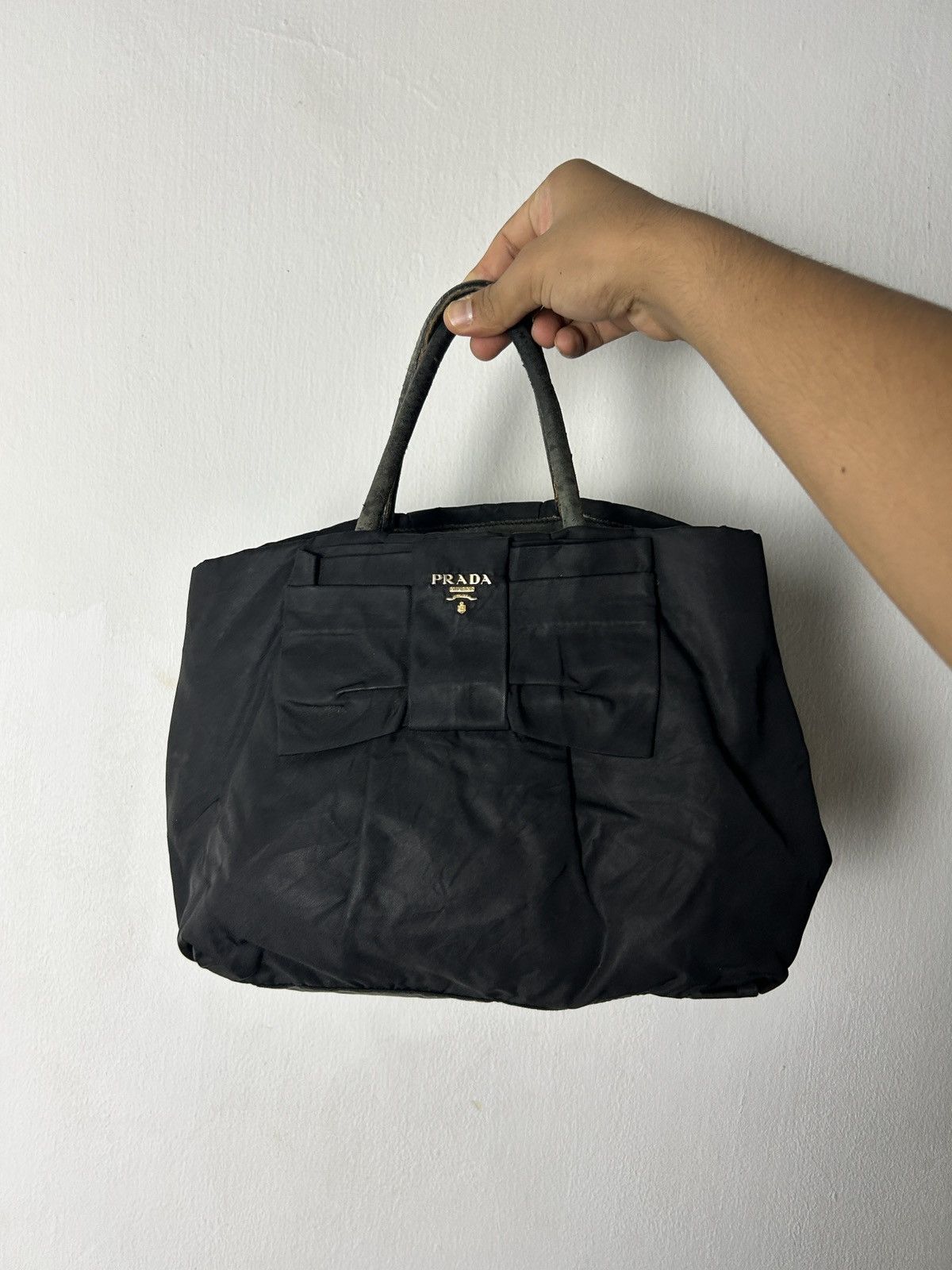 Prada Vintage Prada black ribbon tote bag Size ONE SIZE - 1 Thumbnail