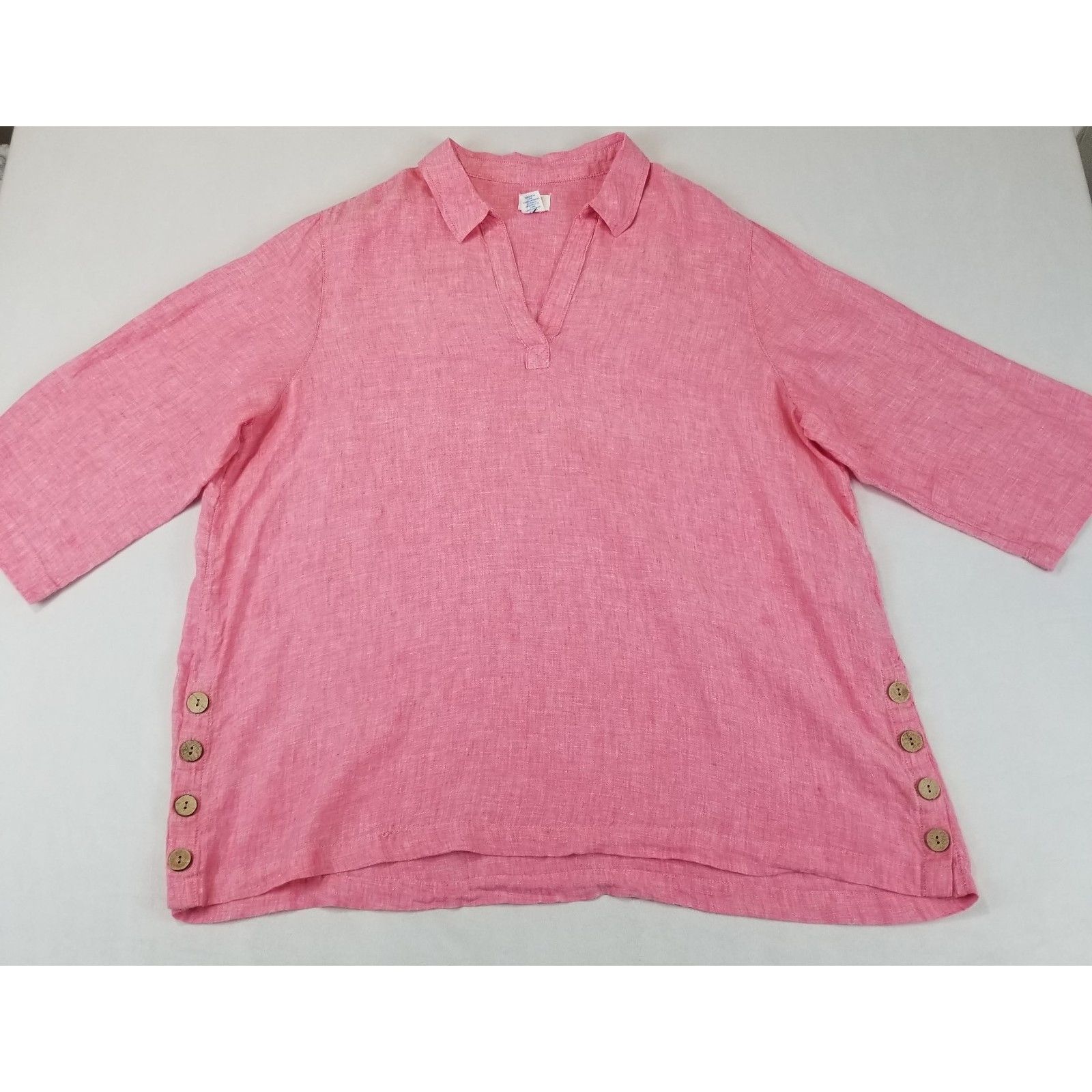 Other Sigrid Olsen Top Women’s 1X Pink 100% Linen Tunic Size XL / US 12-14 / IT 48-50 - 3 Thumbnail