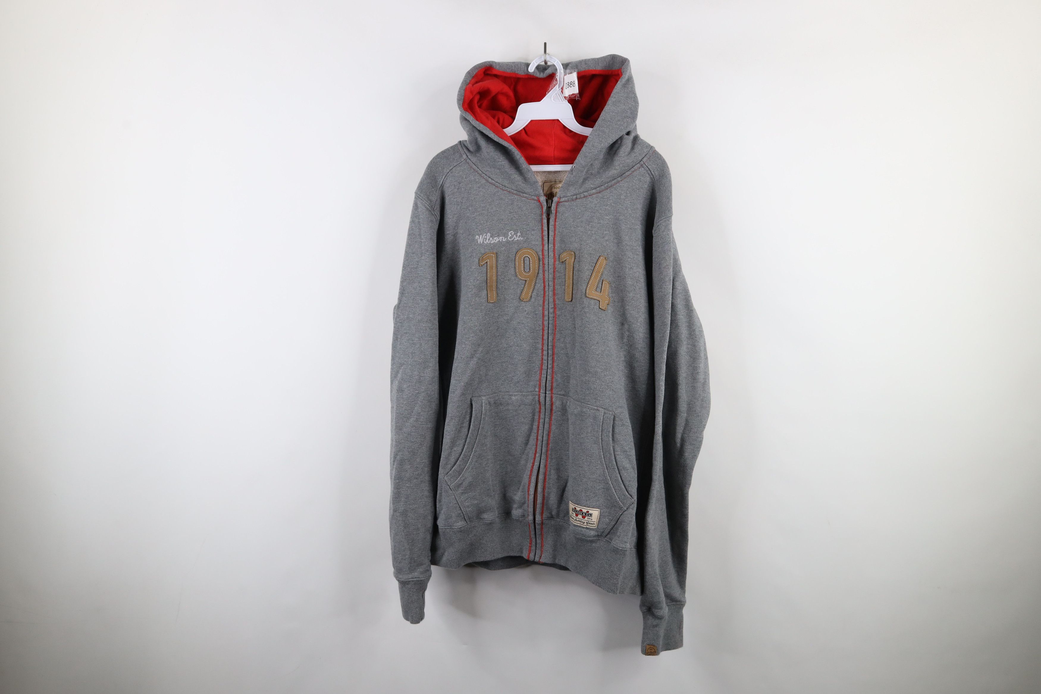 Vintage Vintage Y2K Wilson Chain Stitch Heavyweight Hoodie Gray Size US XL / EU 56 / 4 - 1 Thumbnail
