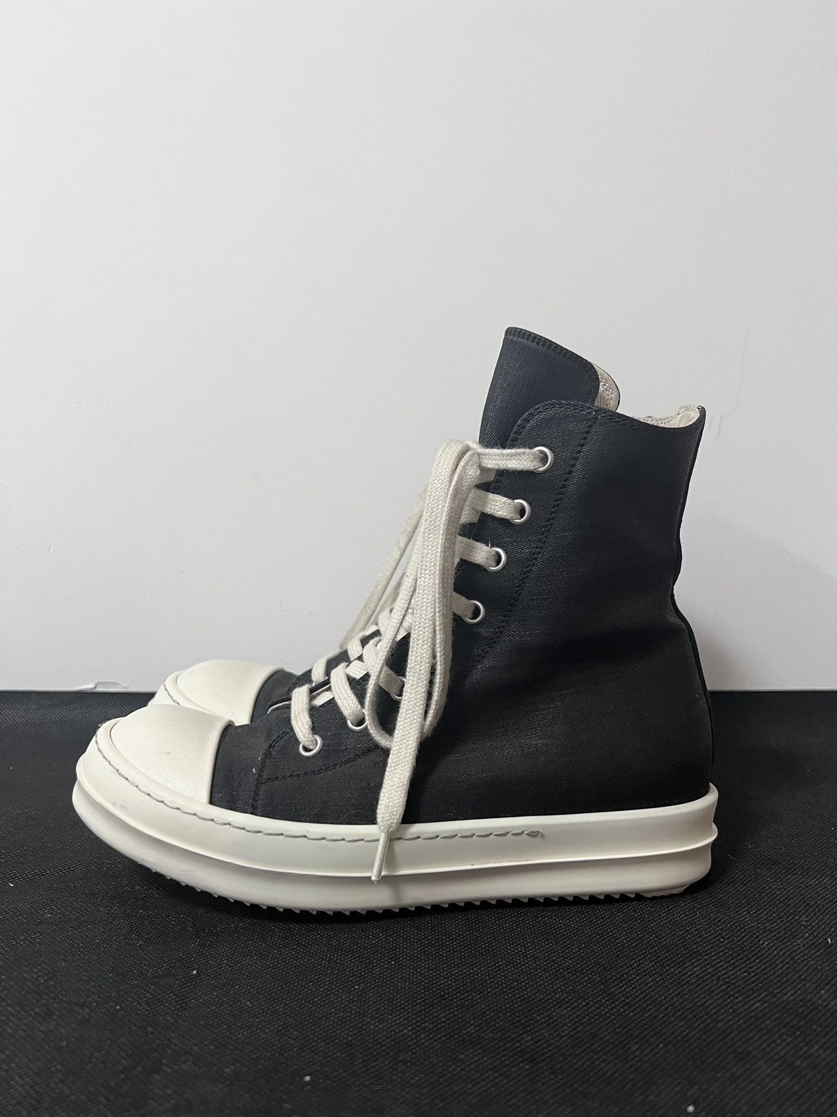 Rick Owens Drkshdw Rick owens drkshdw waxed ramones high top sneakers sz35 Size US 5 / IT 35 - 2 Thumbnail