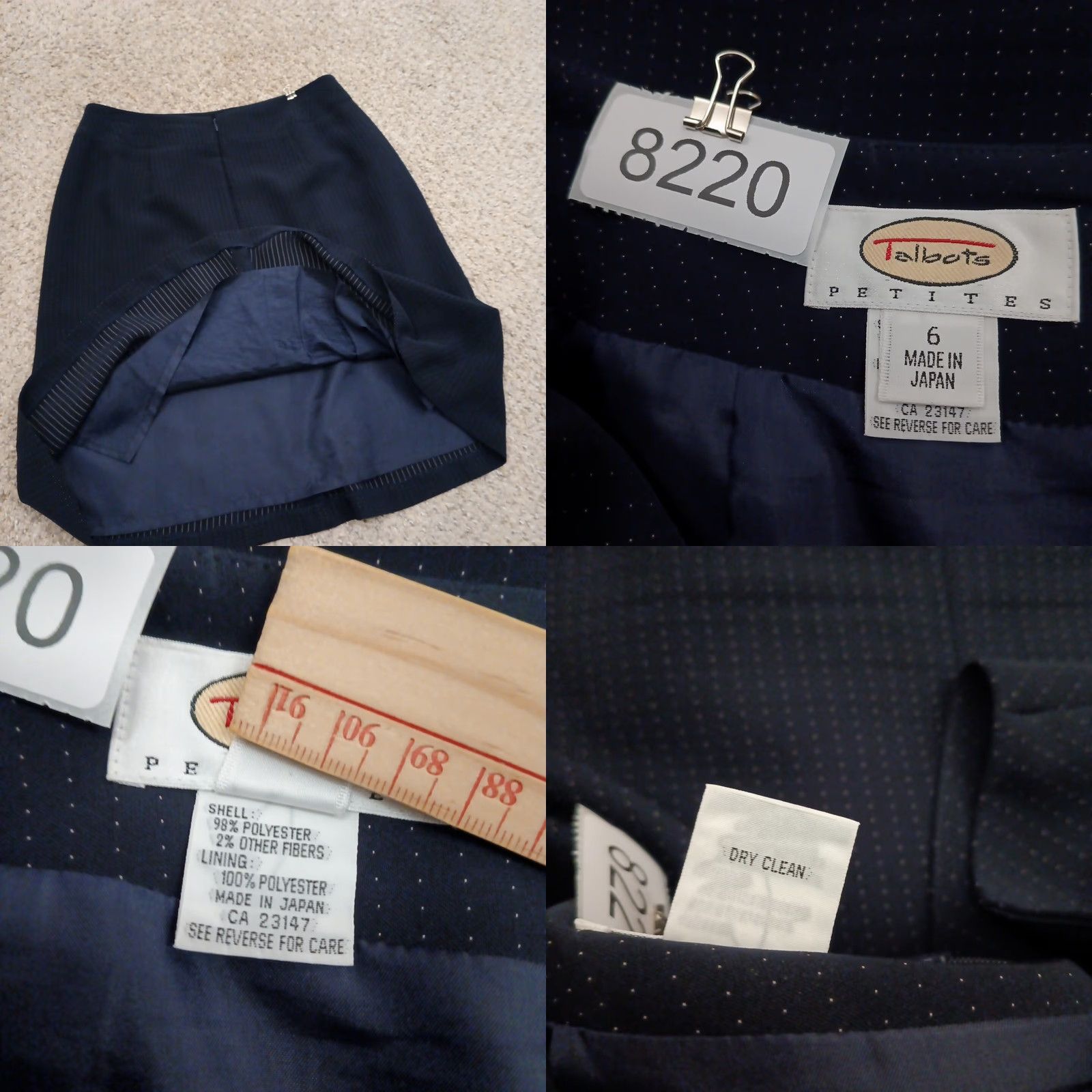 Talbots Talbots Skirt A-Line Women's Knee Length Blue Polka Dot Size 6 Lined Polyester Regular Vintage: No Size 28" / US 6 / IT 42 - 8 Thumbnail