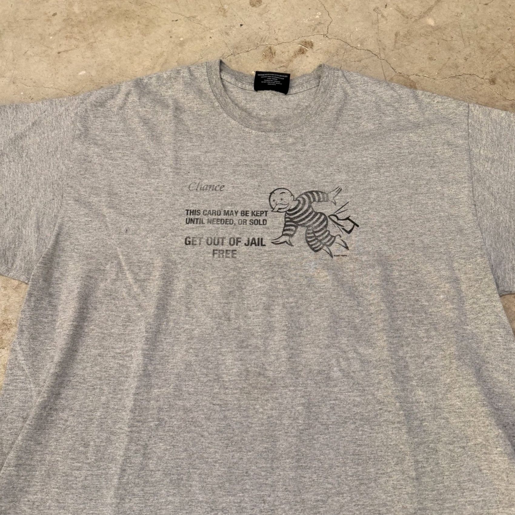 Vintage Hasbro Monopoly T-Shirt Adults XL Gray Cotton Retro Crew Neck Long Sleeve Jersey Graphic Print Men Regular Seasonal Theme Retro Size US XL / EU 56 / 4 - 2 Thumbnail