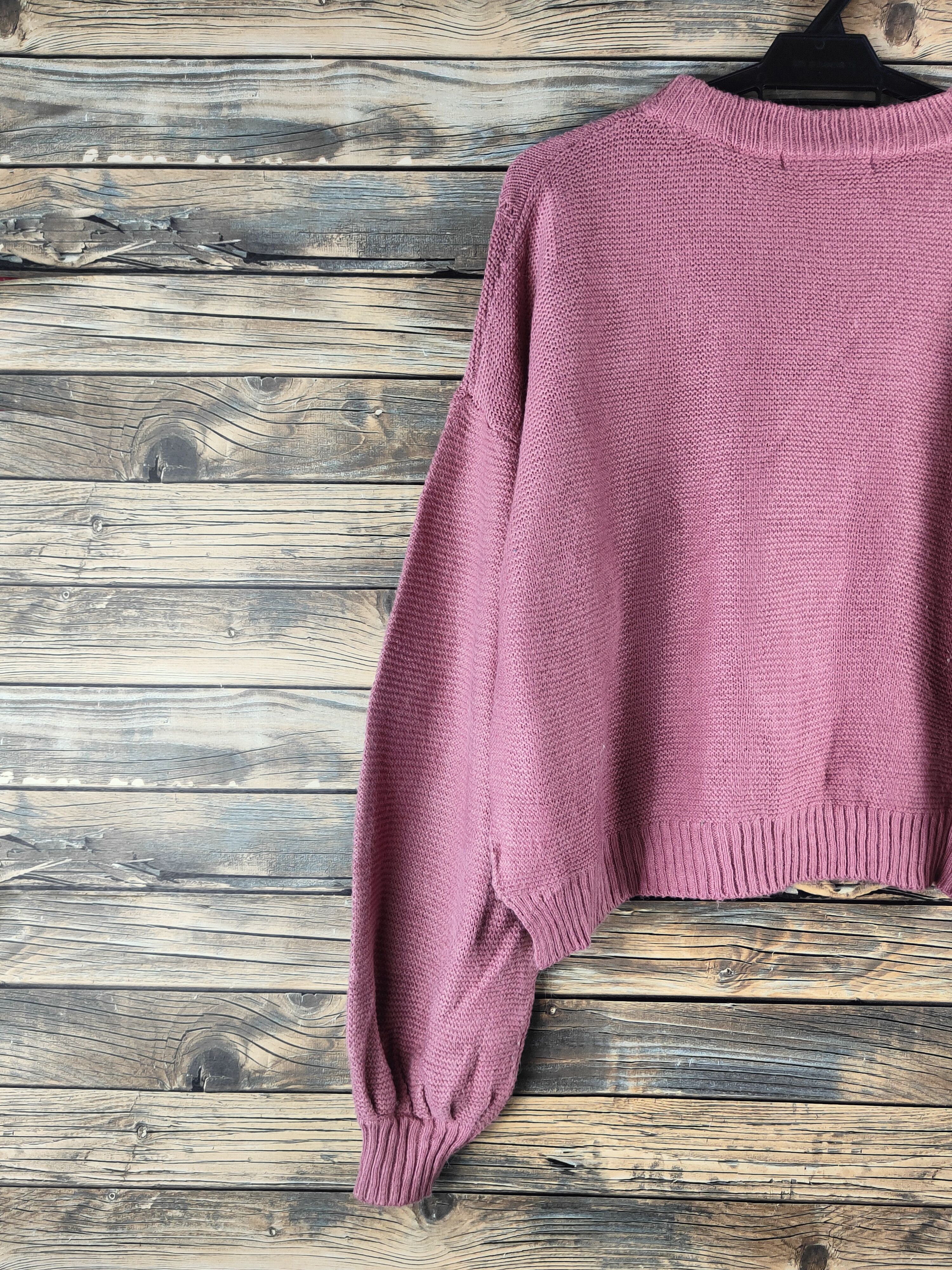 Japanese Brand DL W closet Pink Knitwear Crop Tops #46-972 Size L / US 10 / IT 46 - 8 Thumbnail
