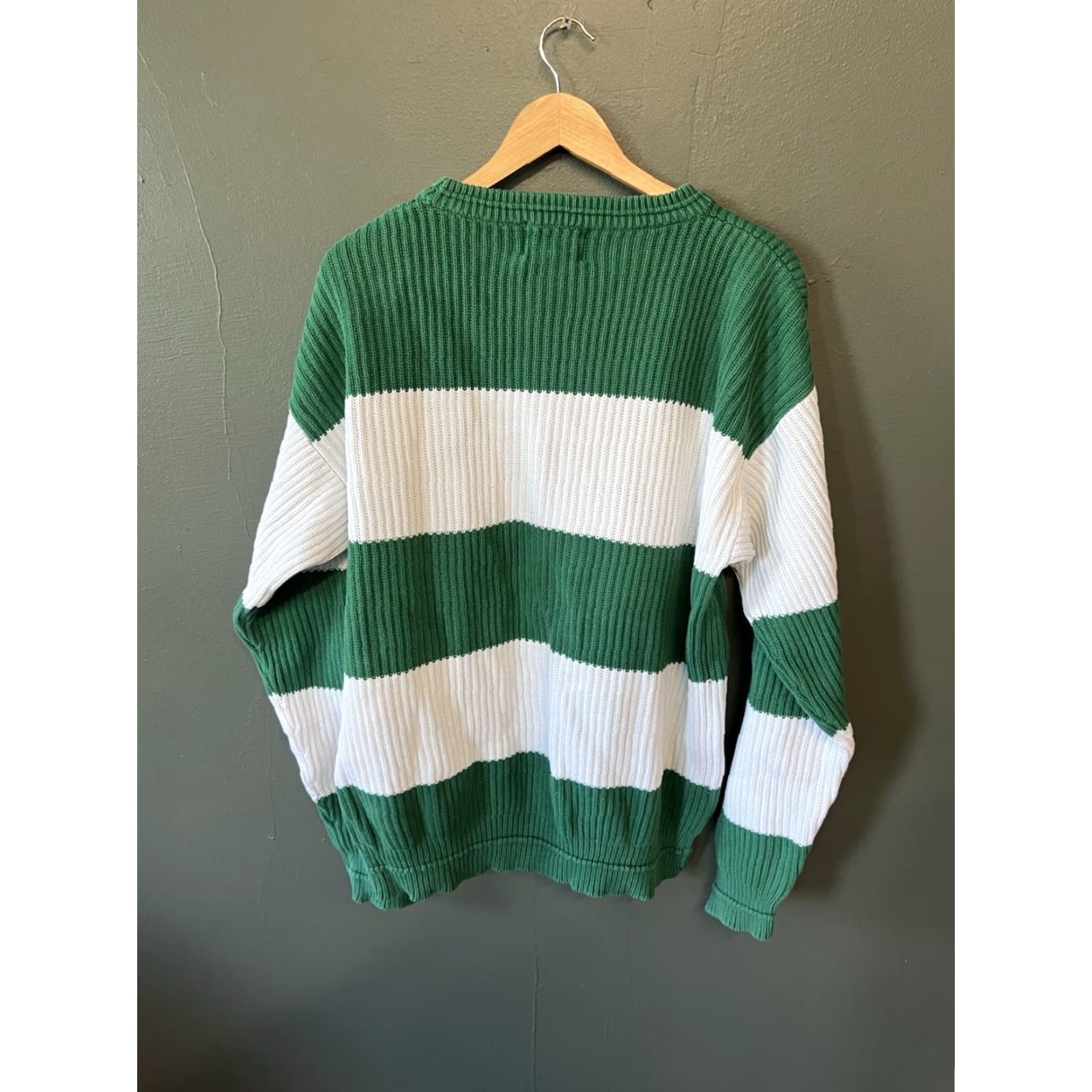 Chaps VINTAGE Chaps Ralph Lauren Mens Green Ribbed Striped Pullover Sweatshirt XL Size XL Men Size US XL / EU 56 / 4 - 2 Thumbnail