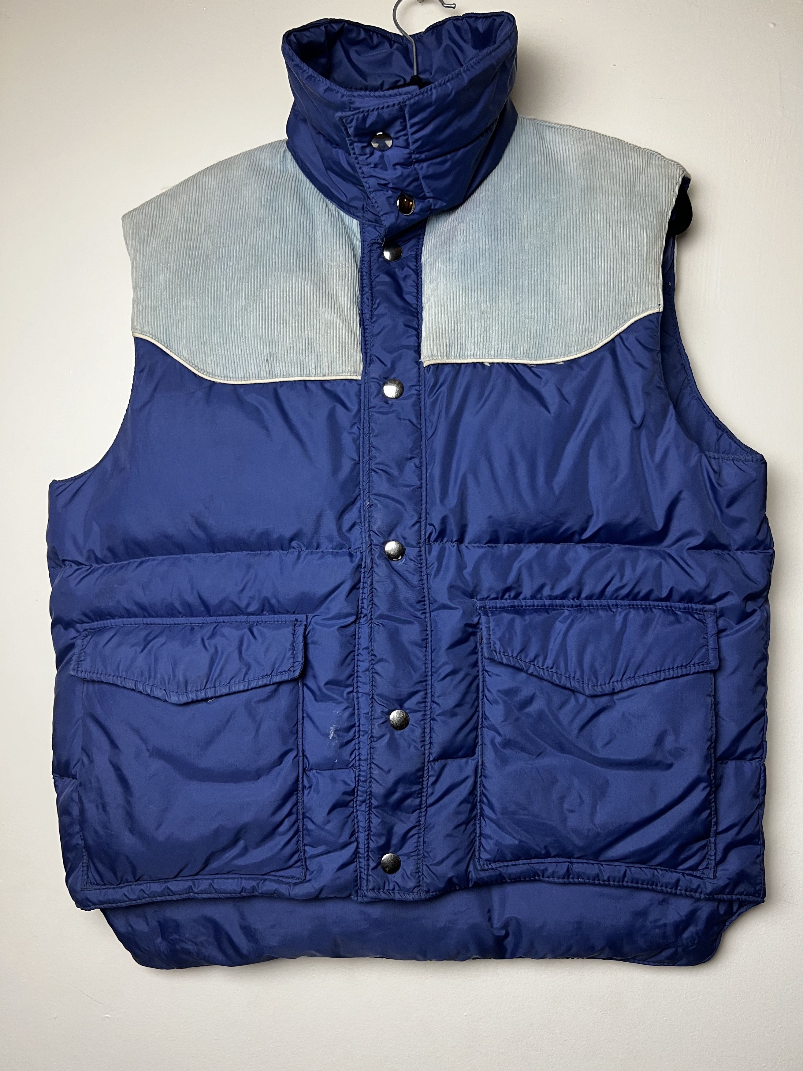 Vintage Vintage 1980's Down Hill Blue Corduroy Western Puffer Vest Size US L / EU 52-54 / 3 - 2 Thumbnail