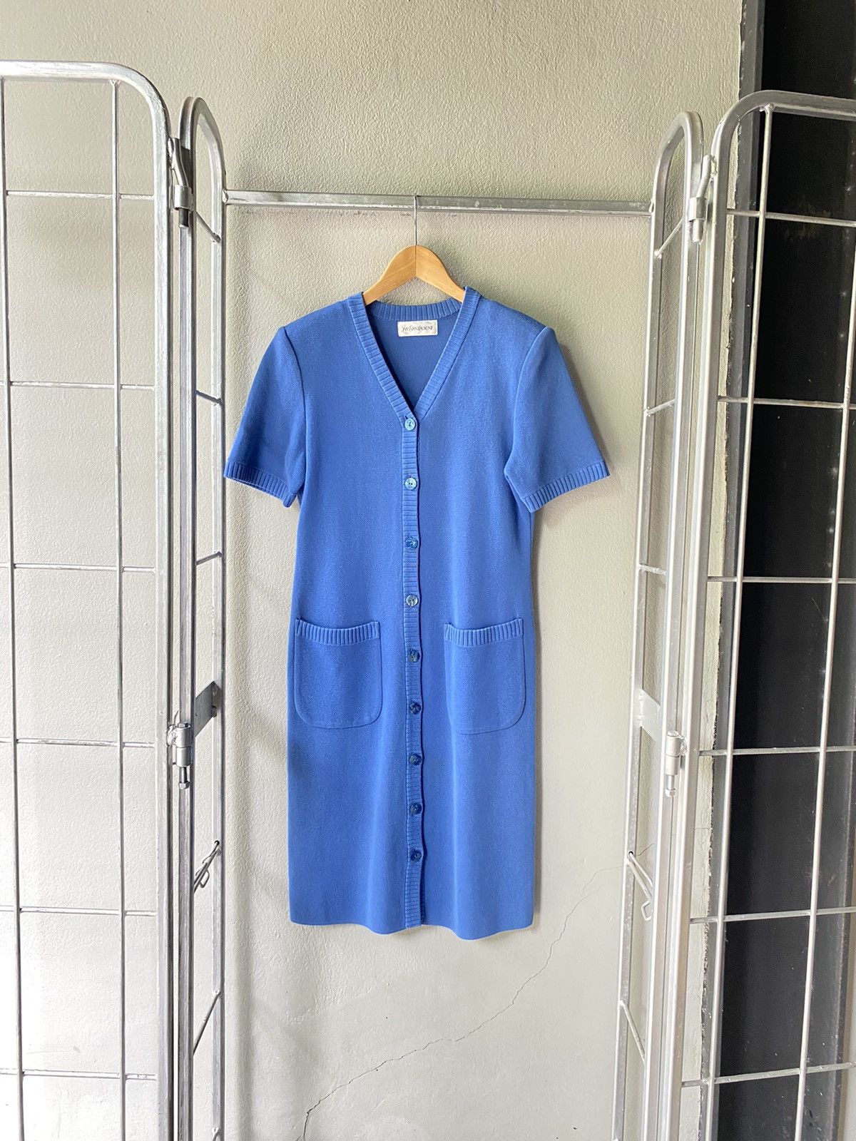 Yves Saint Laurent vintage knitted blue dress