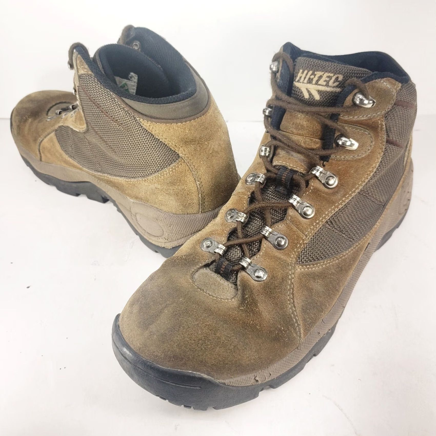 Vintage Hi-Tec Eclipse Lite Mid Dri-Tech WP Brown Suede Hiking Boots Mens 11M 4342 Size US 9 / EU 42 - 2 Thumbnail