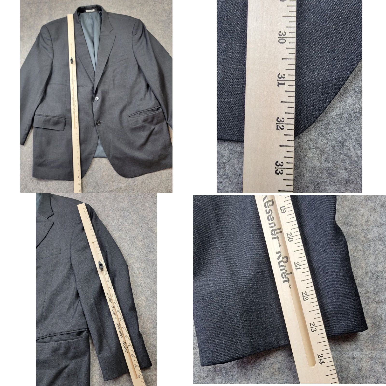 Peter Millar Peter Millar 1 Piece Mens 48 Gray Blazer 48R Wool Two Button Double Vented Size 48R - 9 Thumbnail