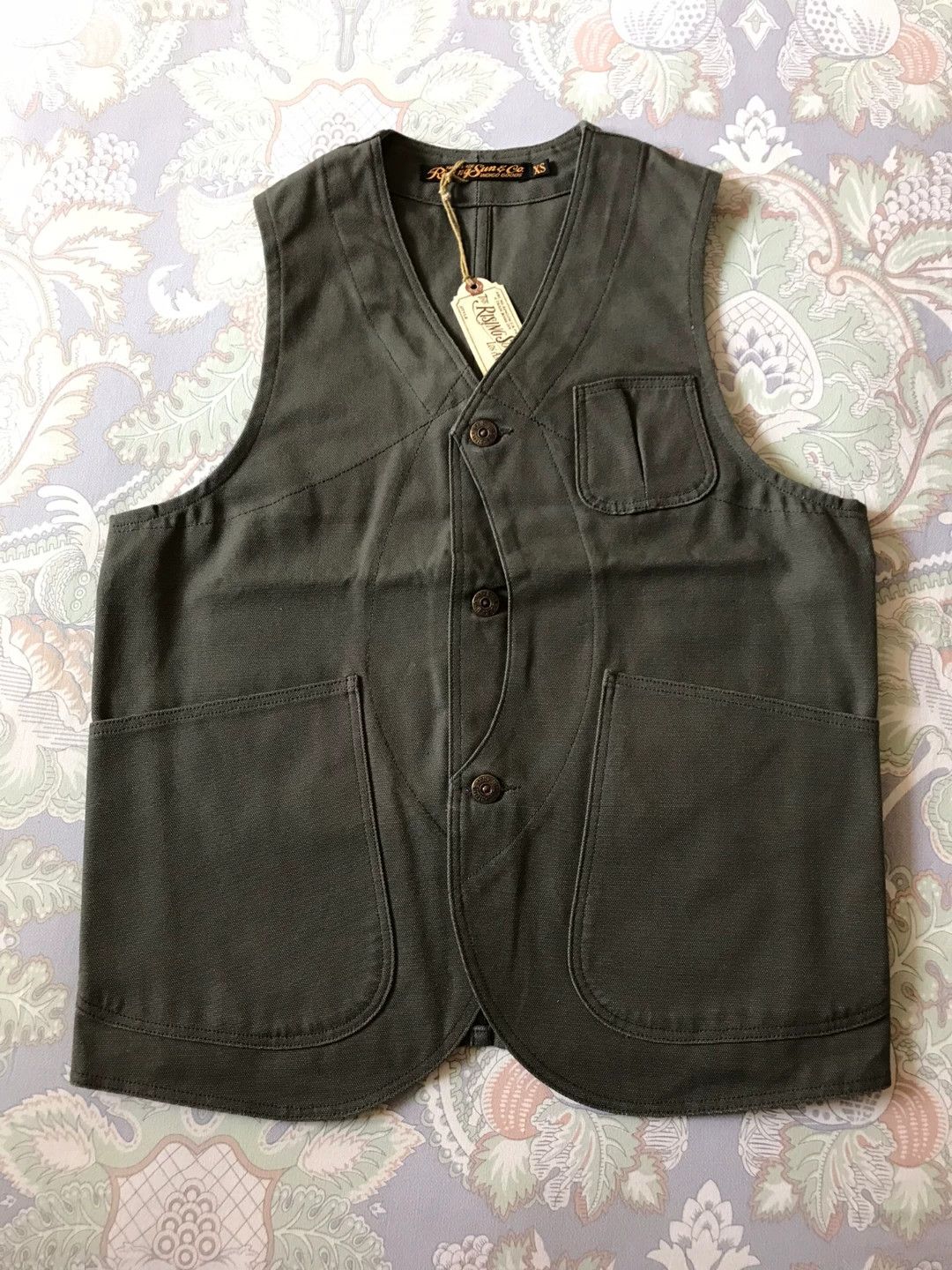 Rising Sun & Co. Rising Sun Canvas Work Vest Moss Green Size US XS / EU 42 / 0 - 1 Thumbnail