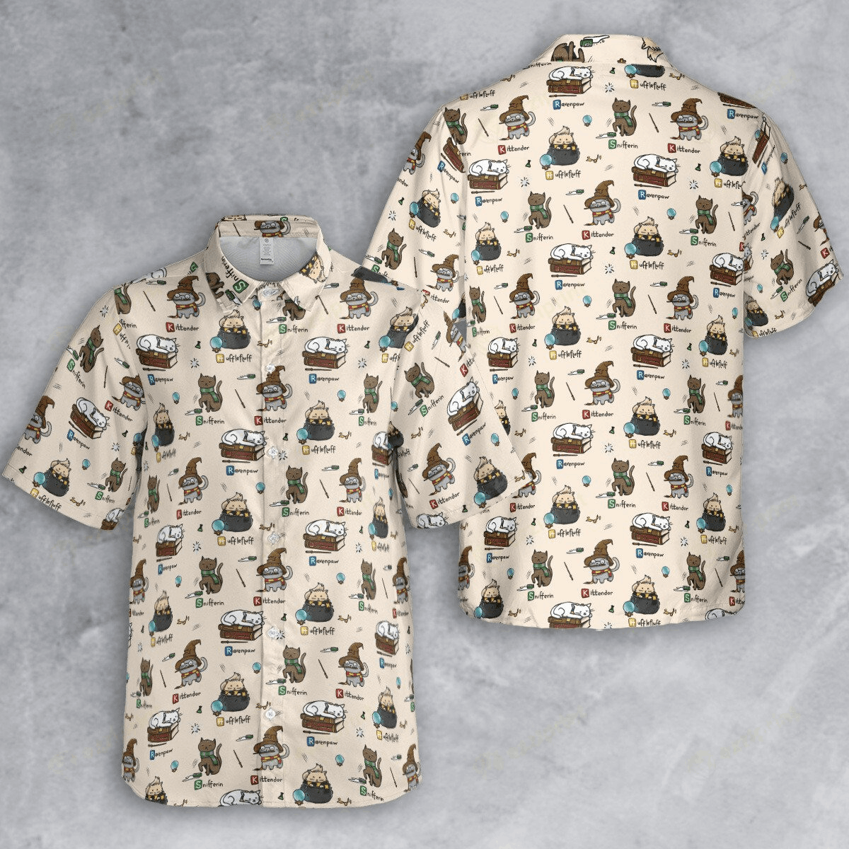 Designer Harry Potter Kitten Funny Button Down Shirt Size US L / EU 52-54 / 3 - 4 Thumbnail